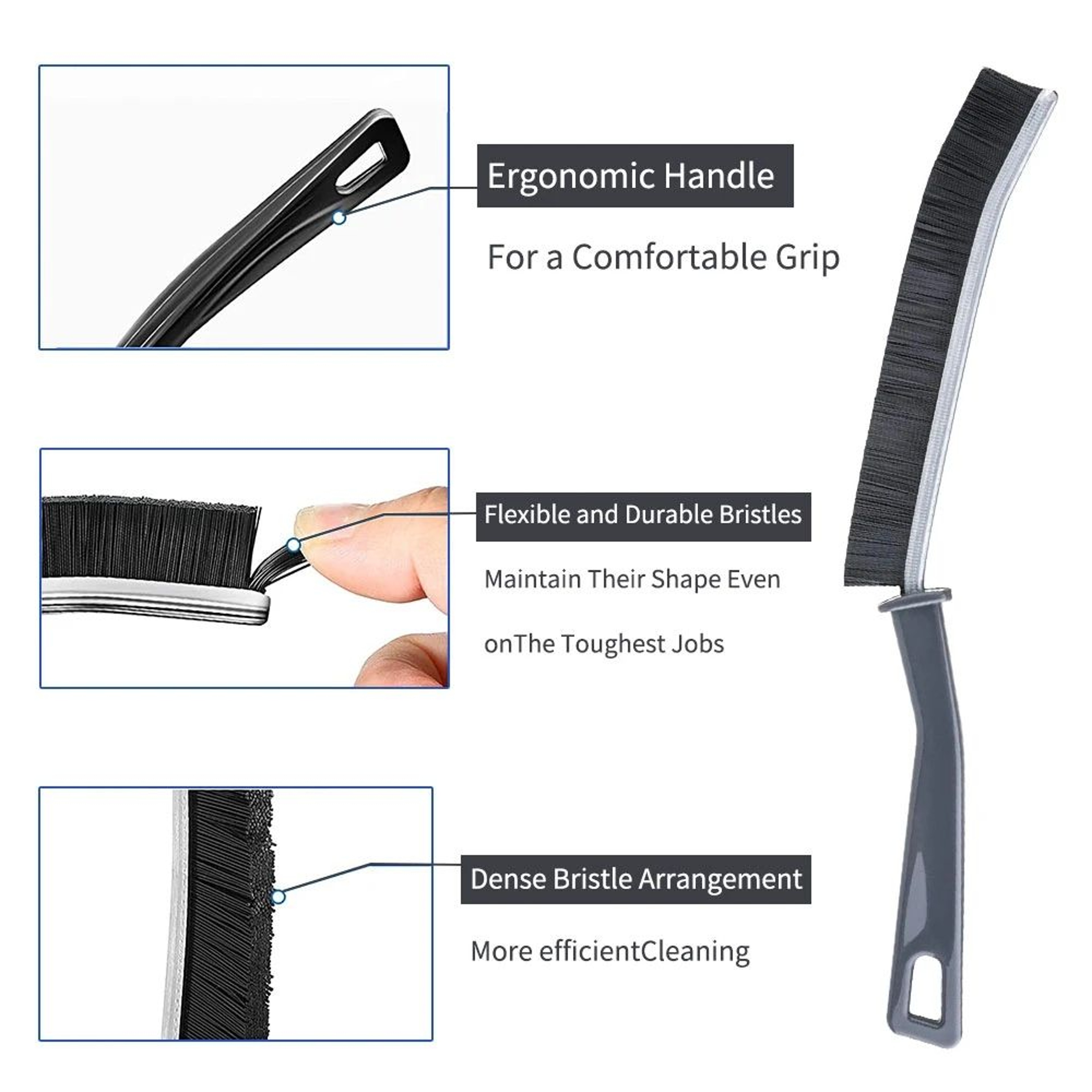 Heavy Duty Grout Cleaning Brush Set for Tile Joints and Hard to Reach Gaps – view 6