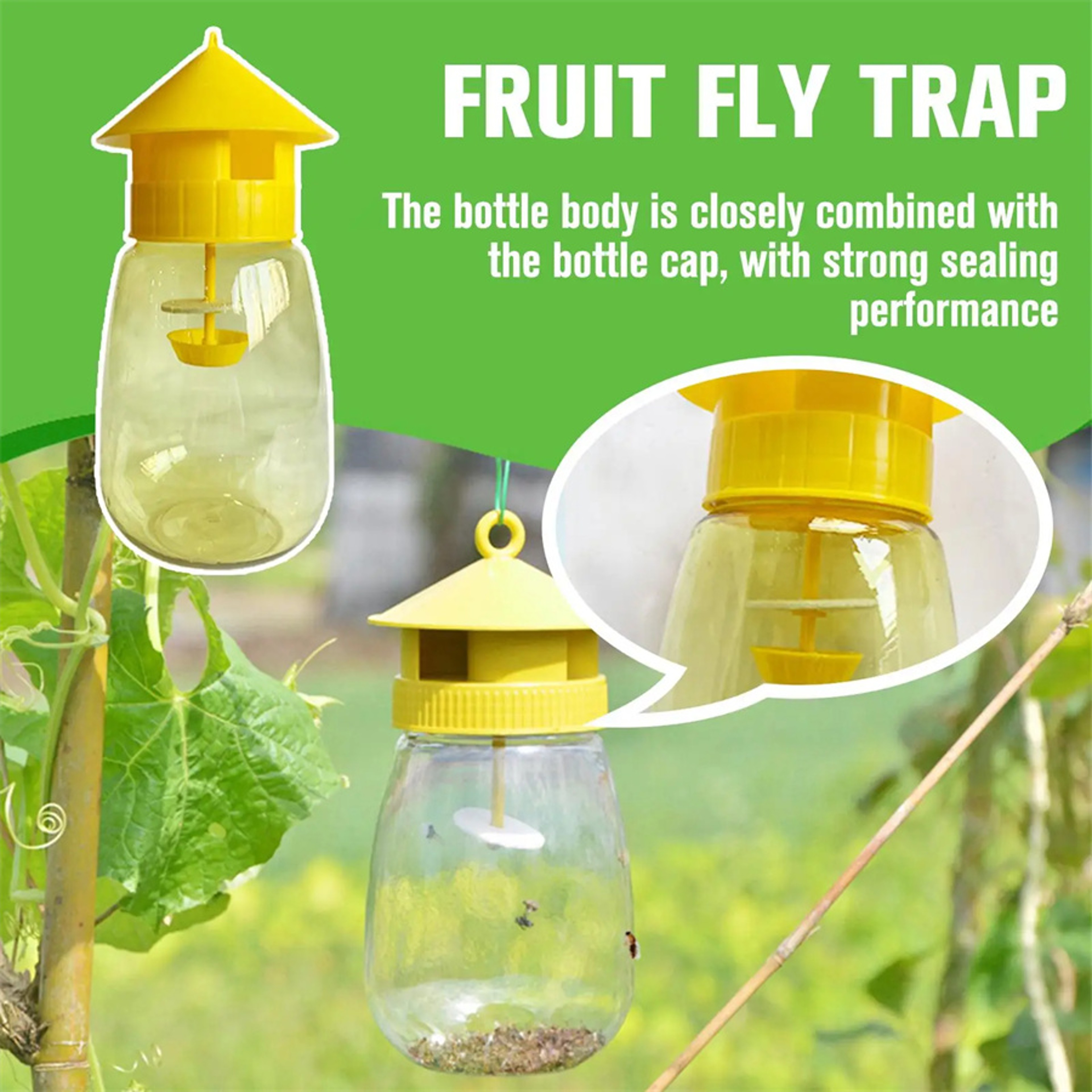 Eco Fruit Fly Trap Indoor Reusable Fruit Fly Trap Pest Control Solution 2