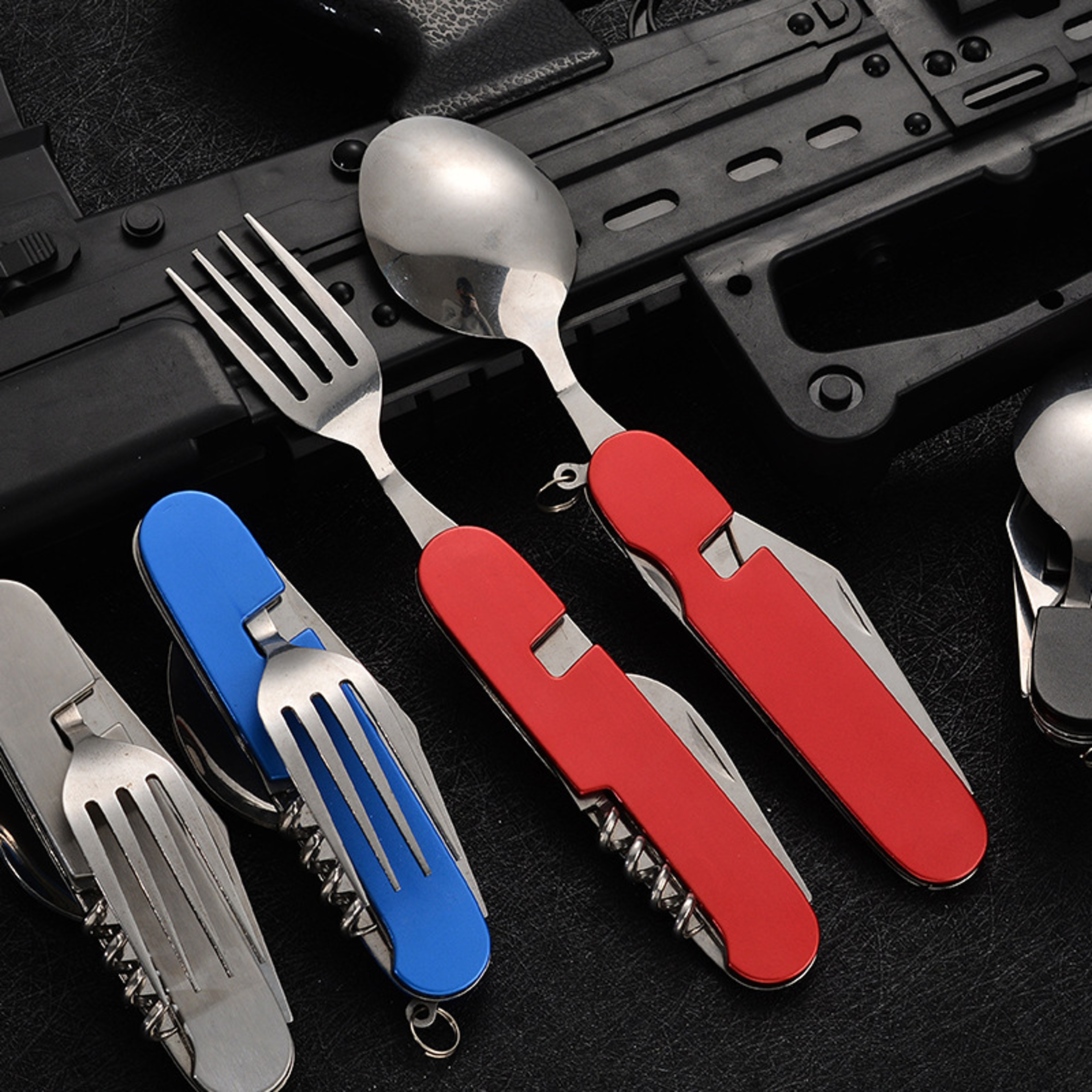 Folding Camping Utensil Set Portable Outdoor Tableware Kit 0