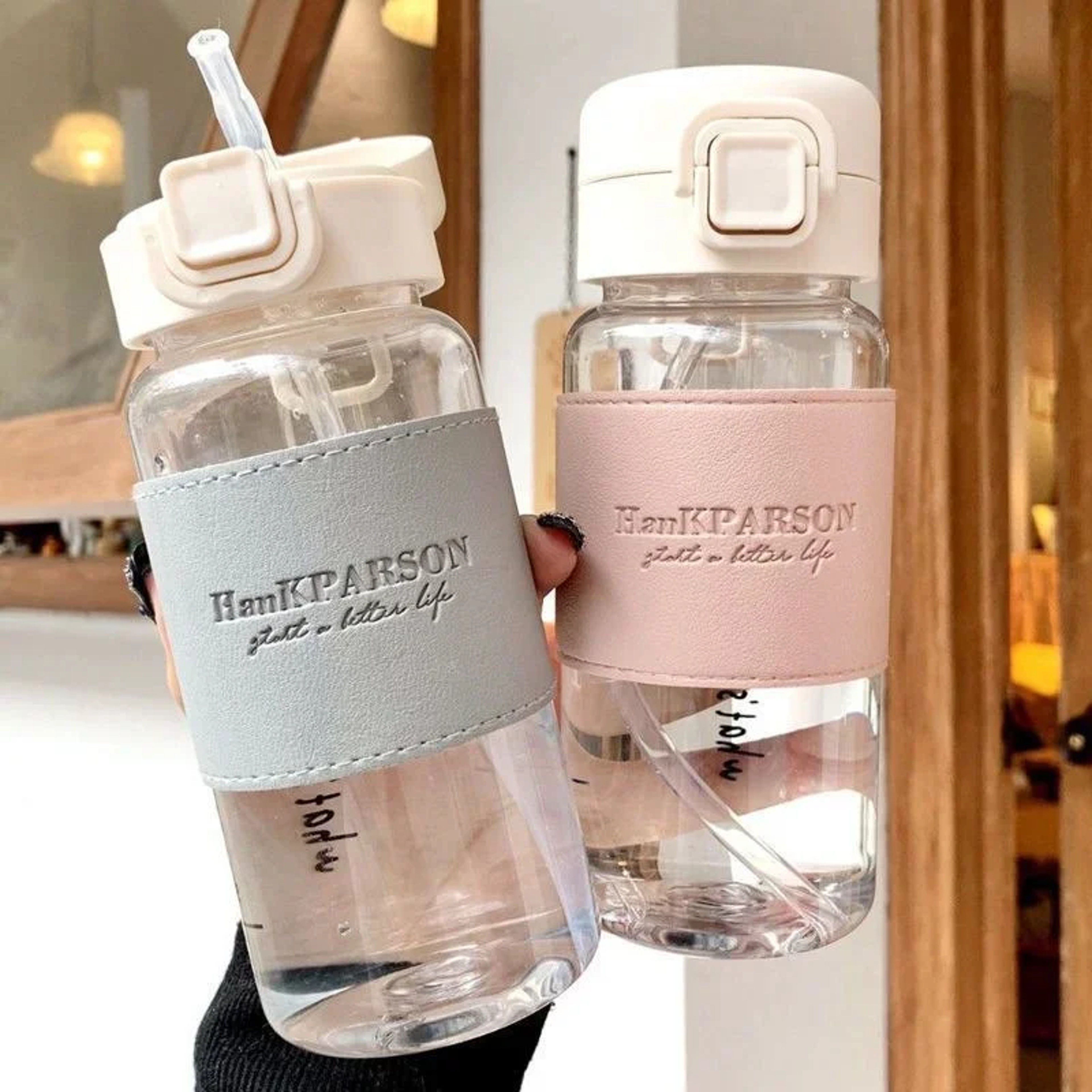 Portable Water Bottle with Straw Leak Proof Travel Drink Bottle – view 1