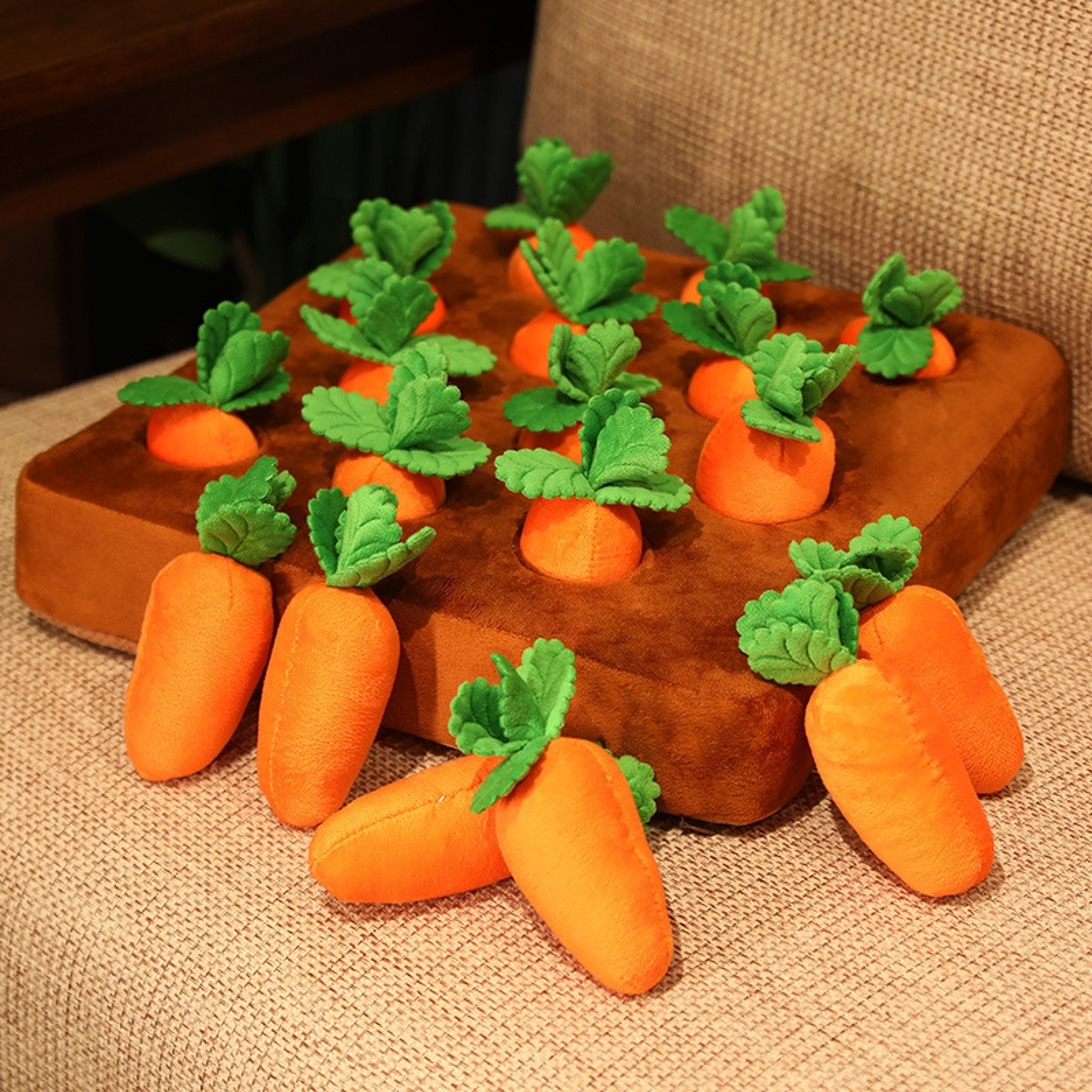 Interactive Dog Puzzle Toy Carrot Snuffle Feeding Plush For Enrichment  Chewers 3