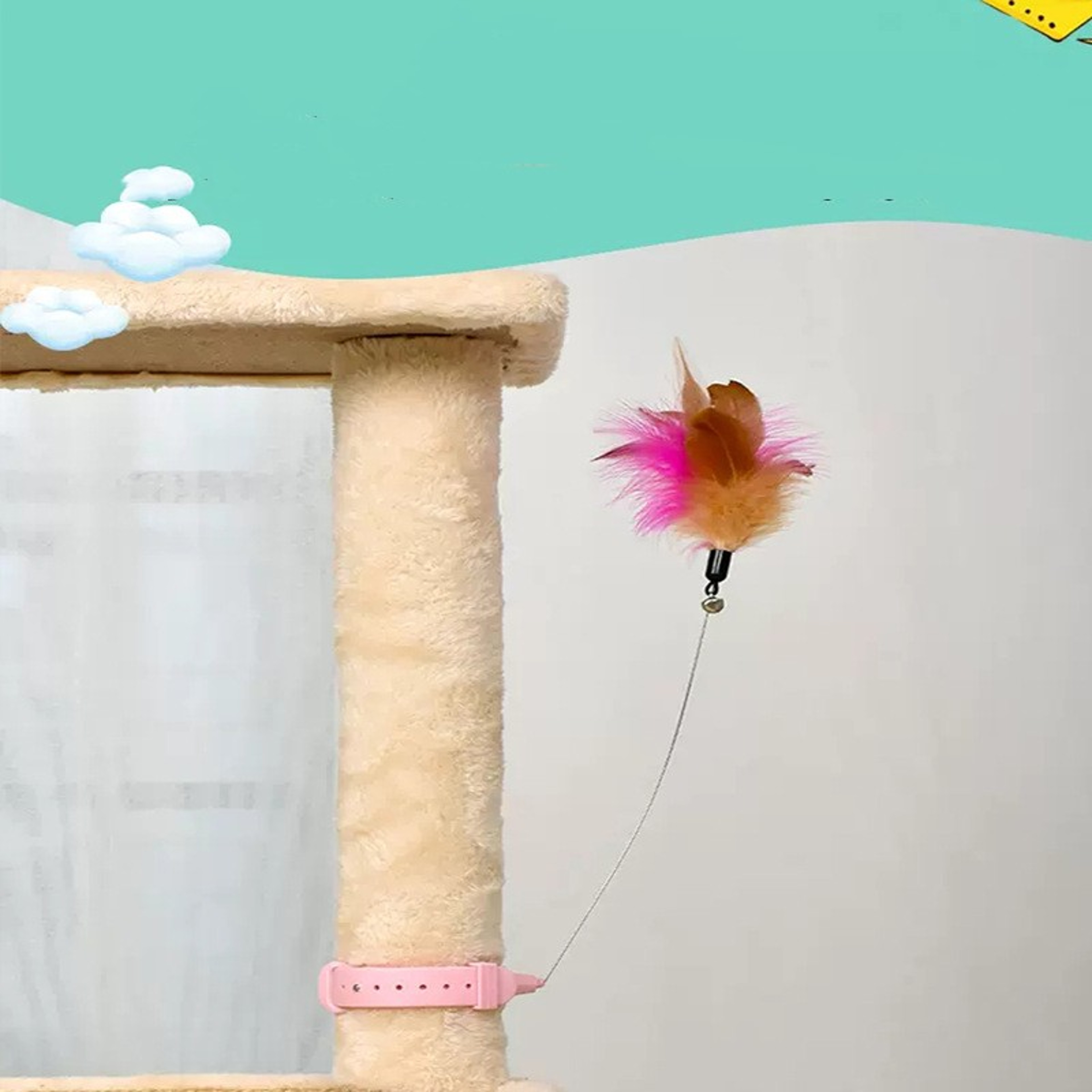 Interactive Feather Cat Wand Toy with Bell Teaser for Active Play and Training – view 6