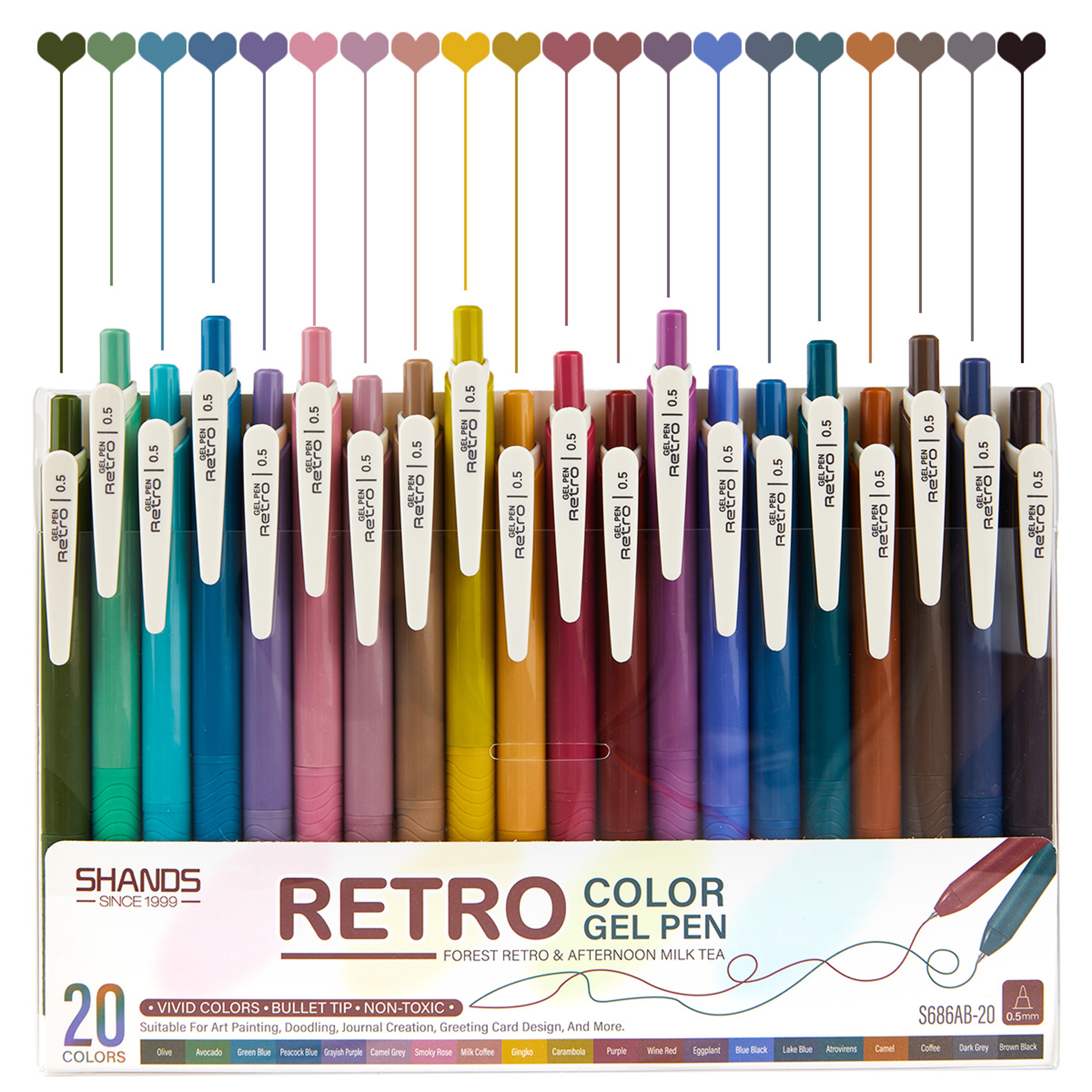Piece Colored Gel Pens Set Fine Point Retractable Journaling Pens 7