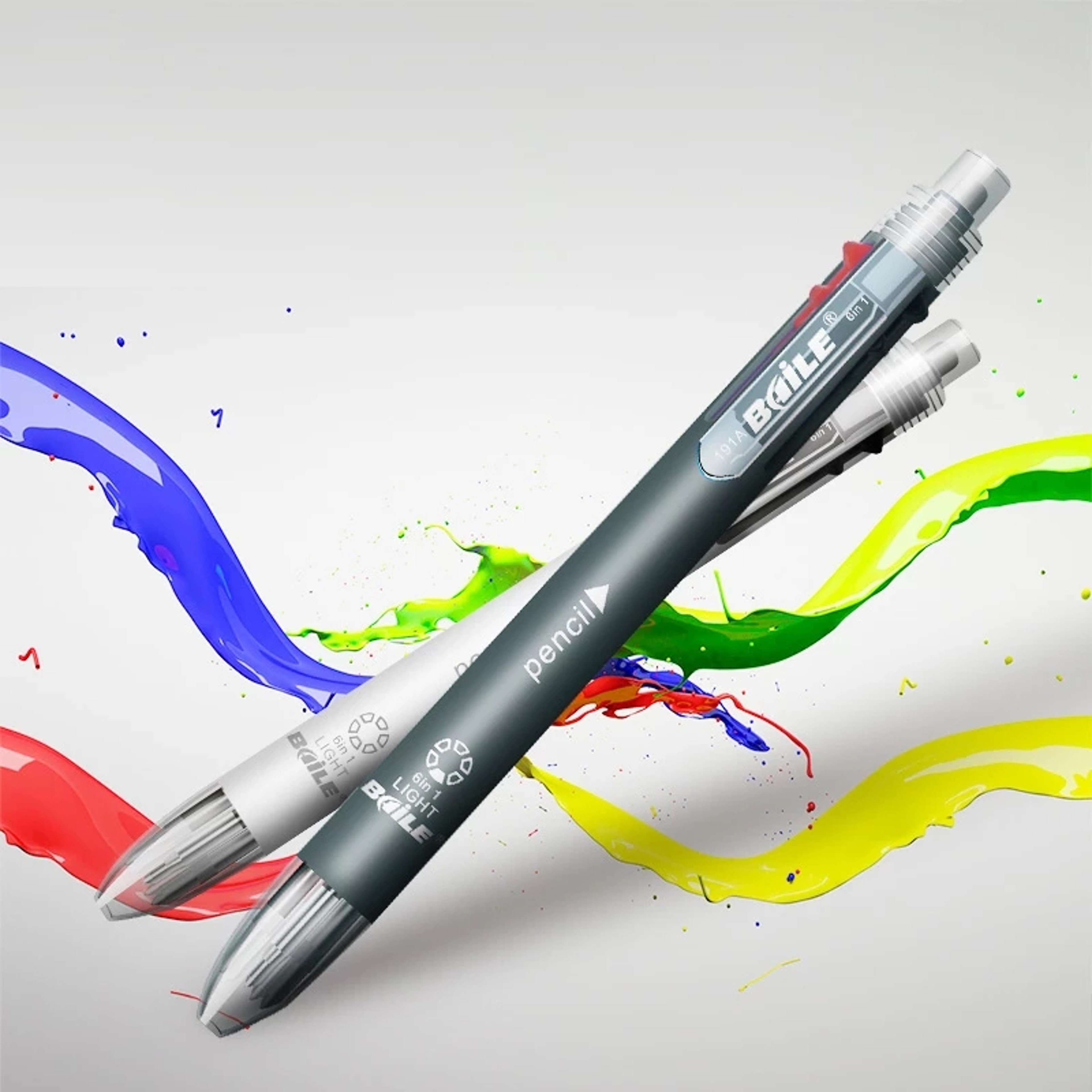 Multicolor Pen With Pencil Lead Multi Color Ballpoint Pen For School Office Notes 1