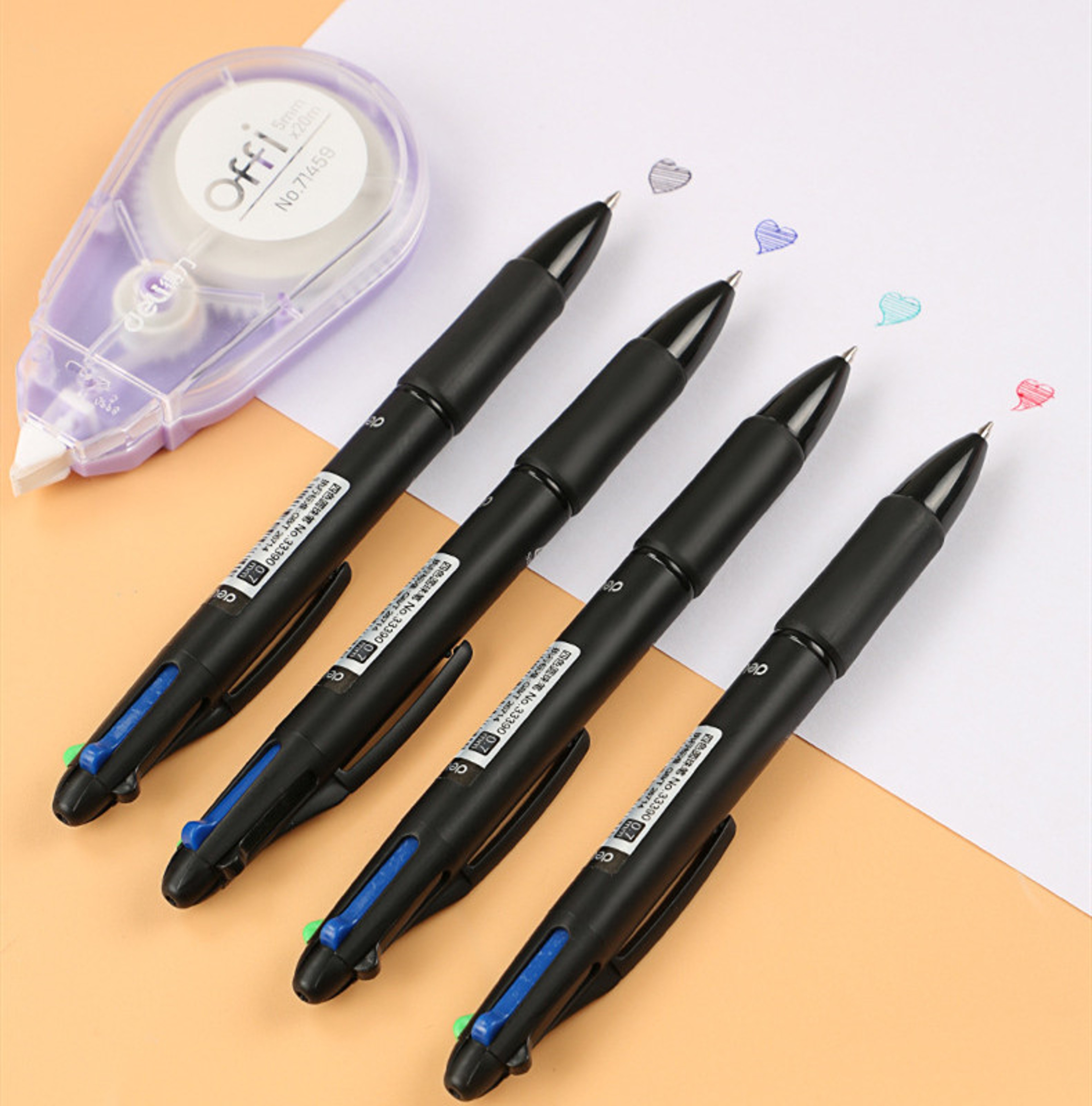 Color Multi Ink Ballpoint Pen Set Smooth Writing School Office Pens 0