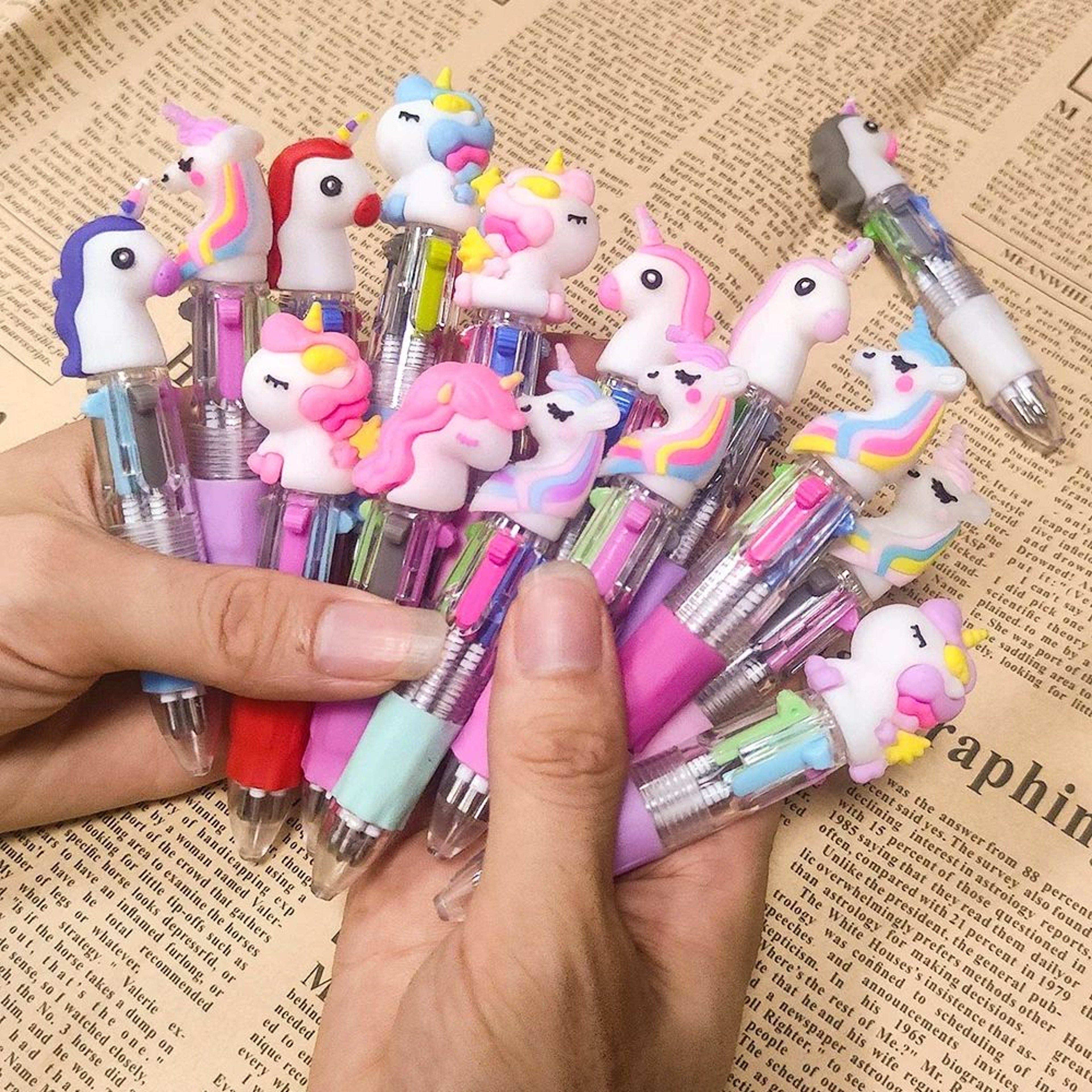 Unicorn Pen Set with Kawaii Pens and 4 Color Ballpoint Ink – view 1