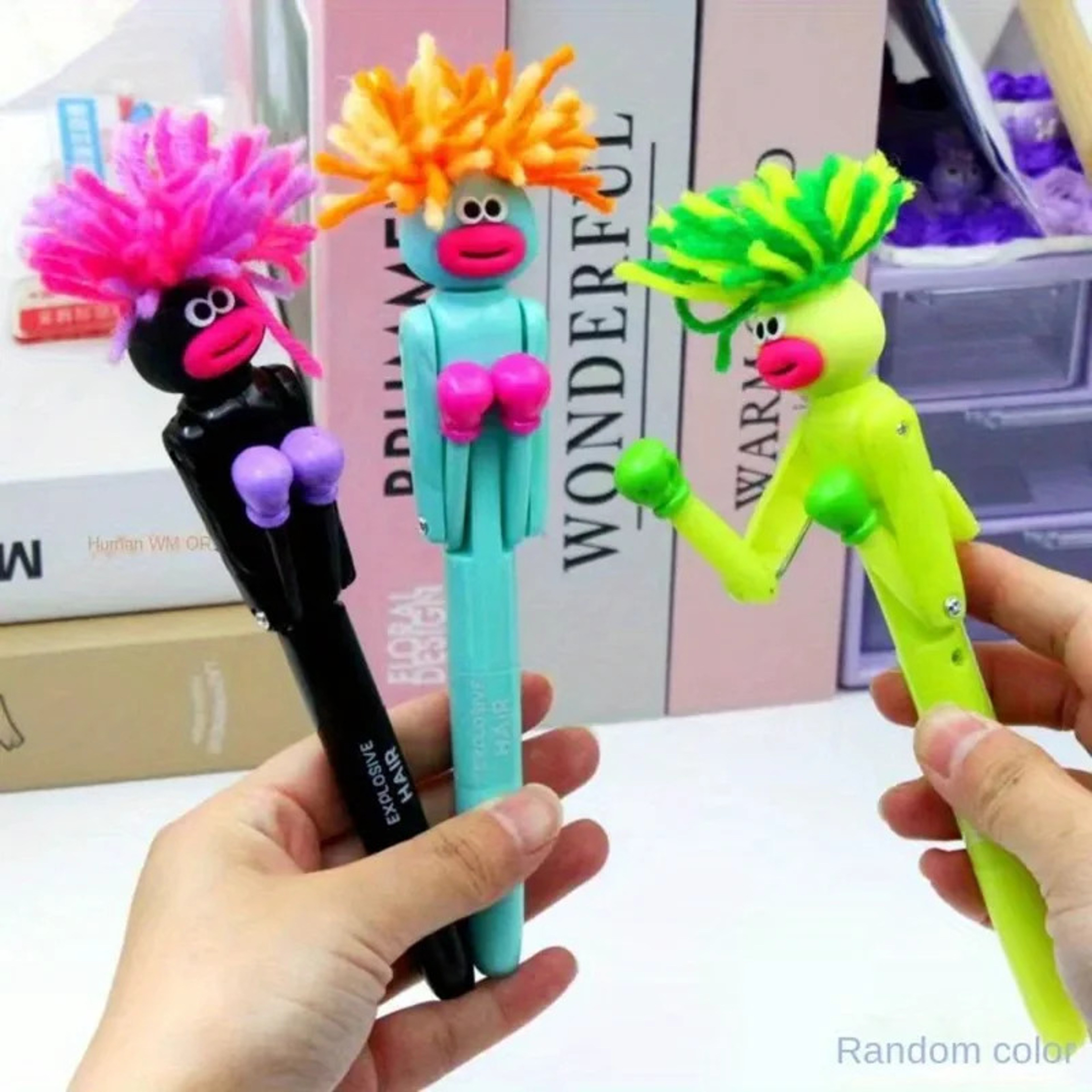 Funny Boxing Stress Relief Pen Cartoon Big Mouth Ballpoint Desk Toy Gift – view 1