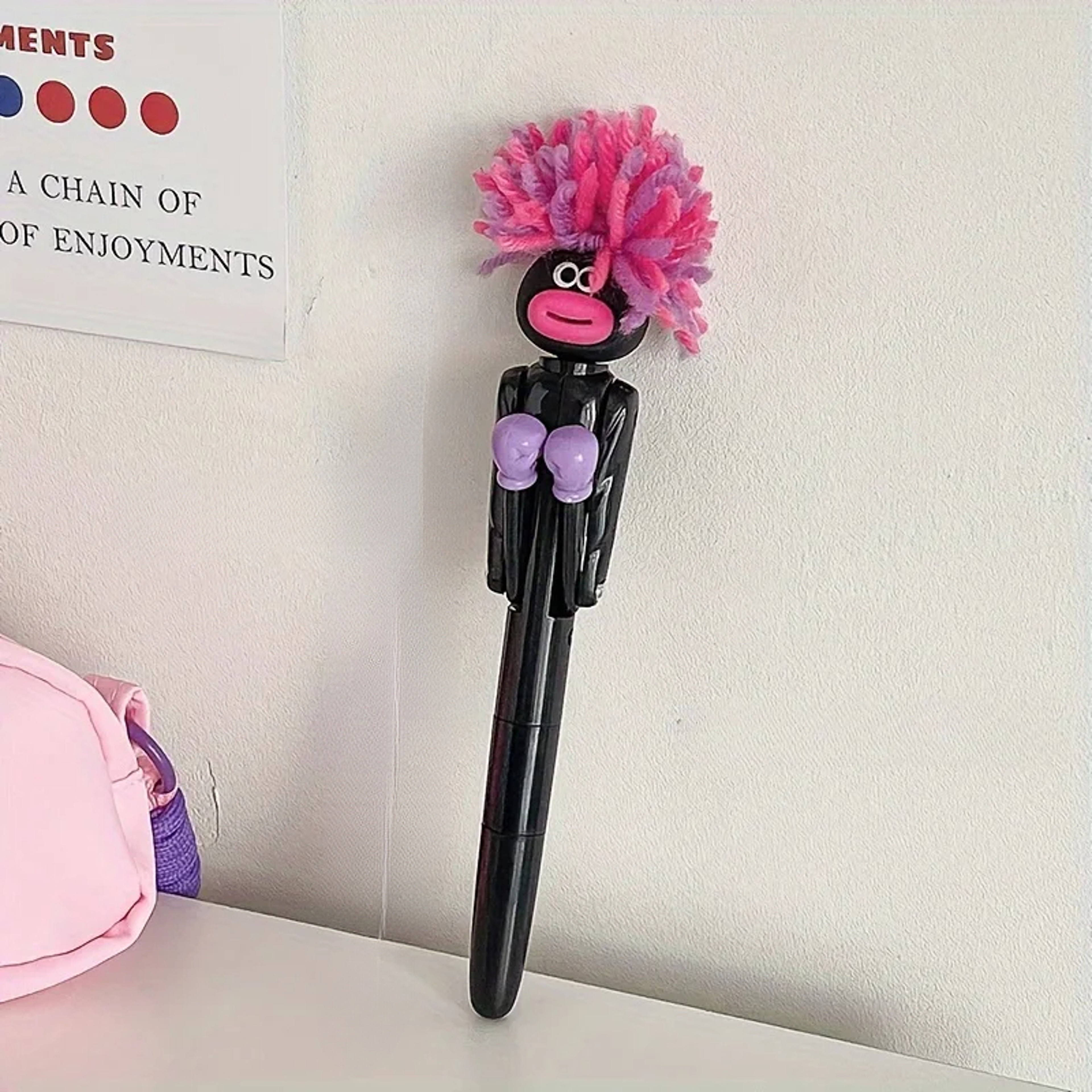 Funny Boxing Stress Relief Pen Cartoon Big Mouth Ballpoint Desk Toy Gift – view 7
