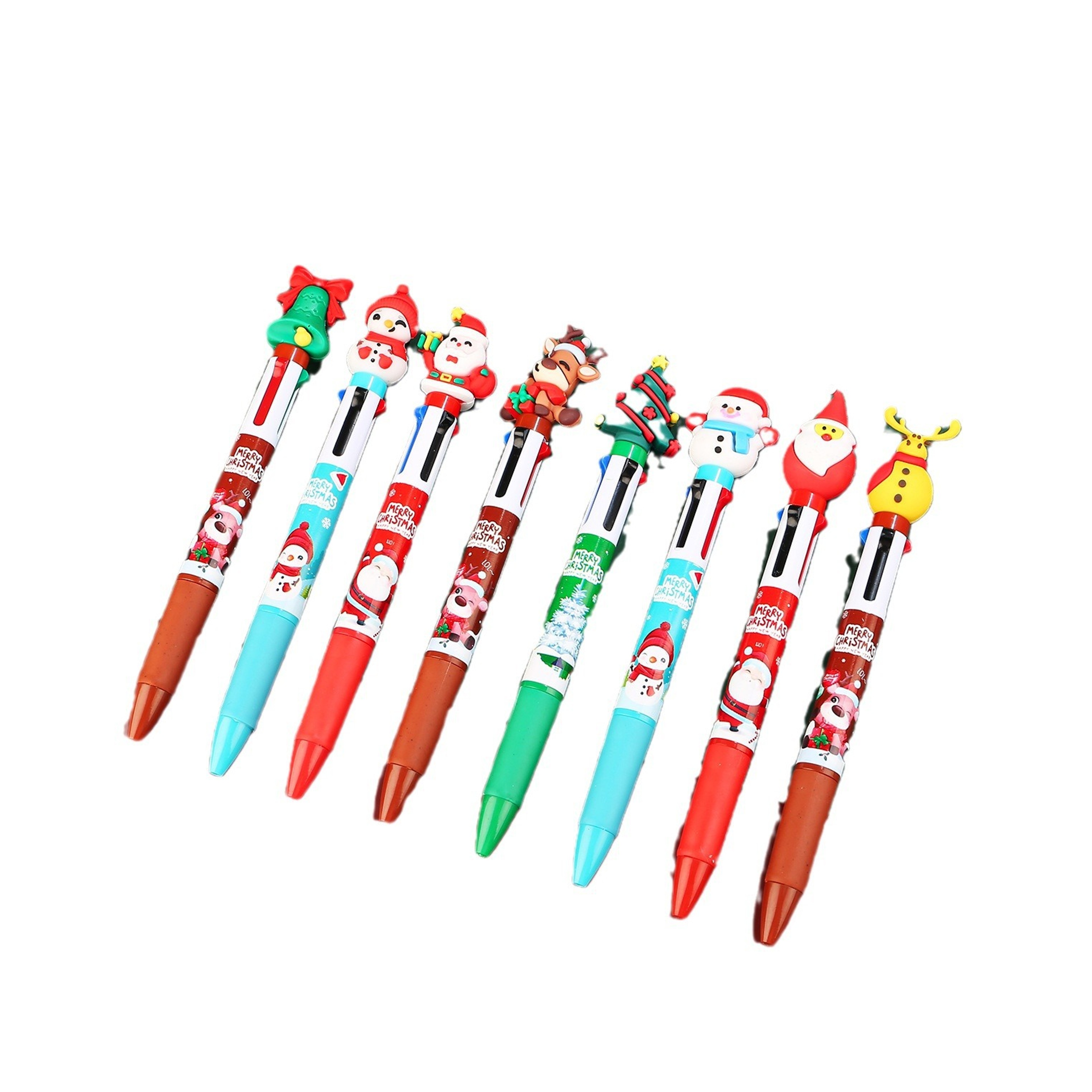 Pack Christmas Multicolor Pens Set Cute Santa & Reindeer Christmas Pens for Kids Gifts – view 6
