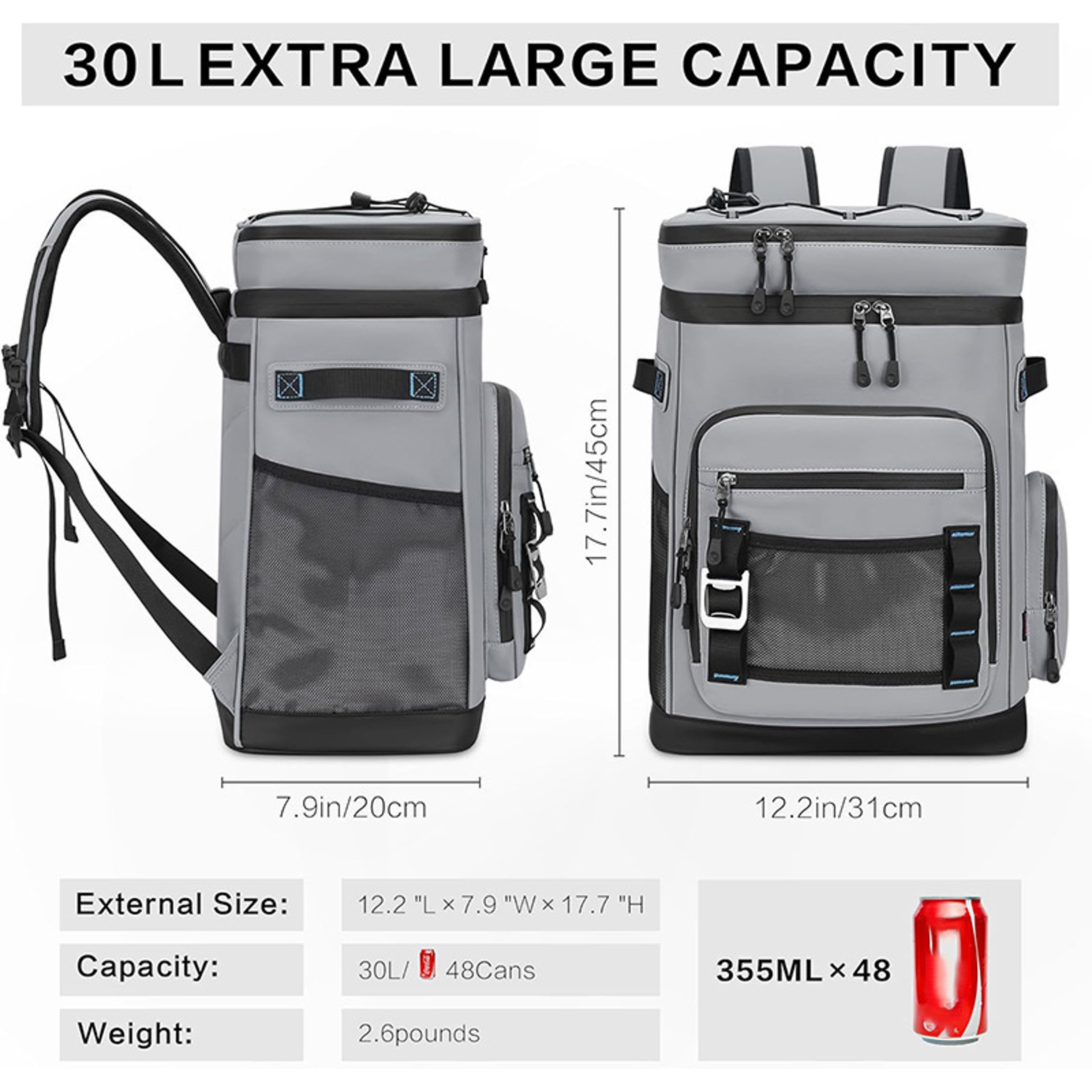 Large Waterproof Cooler Backpack Leakproof Insulated Backpack For Camping Beach Picnics 4
