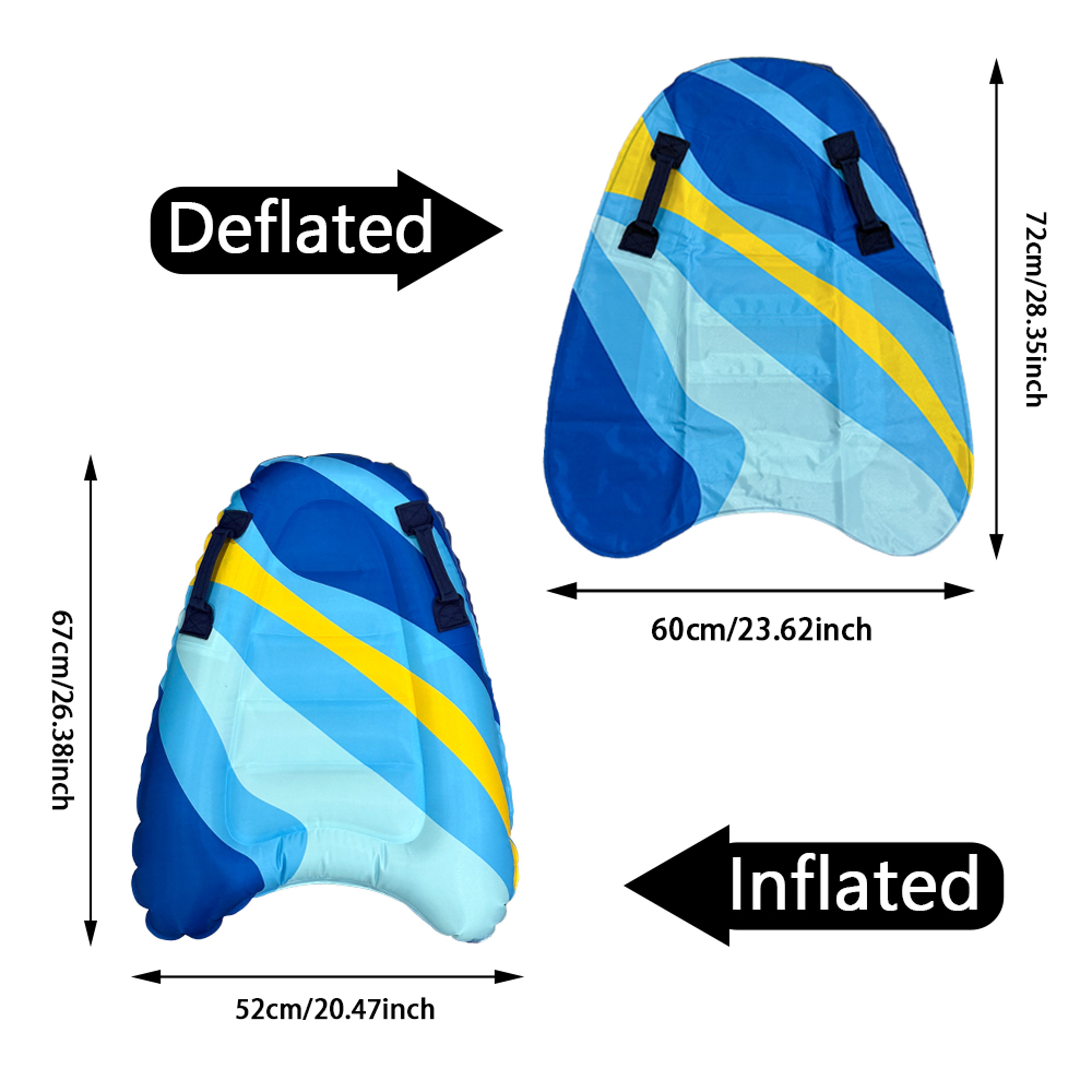 Inflatable Surfboard Pool Float Thick PVC Beach Water Board For Adults  Kids 5