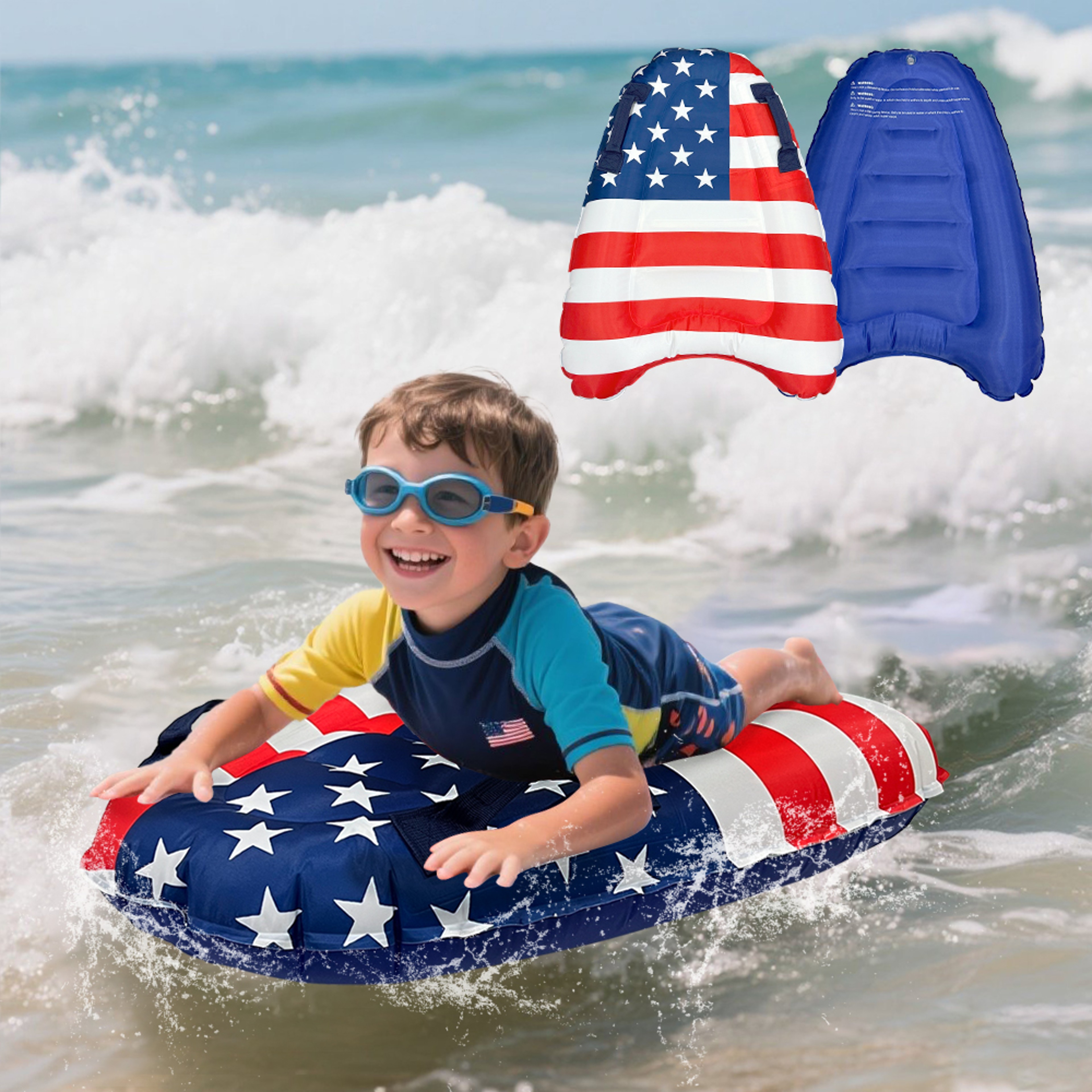 Inflatable Star Surf Float Board Portable PVC Swim Board for Beach Pool Fun – view 1