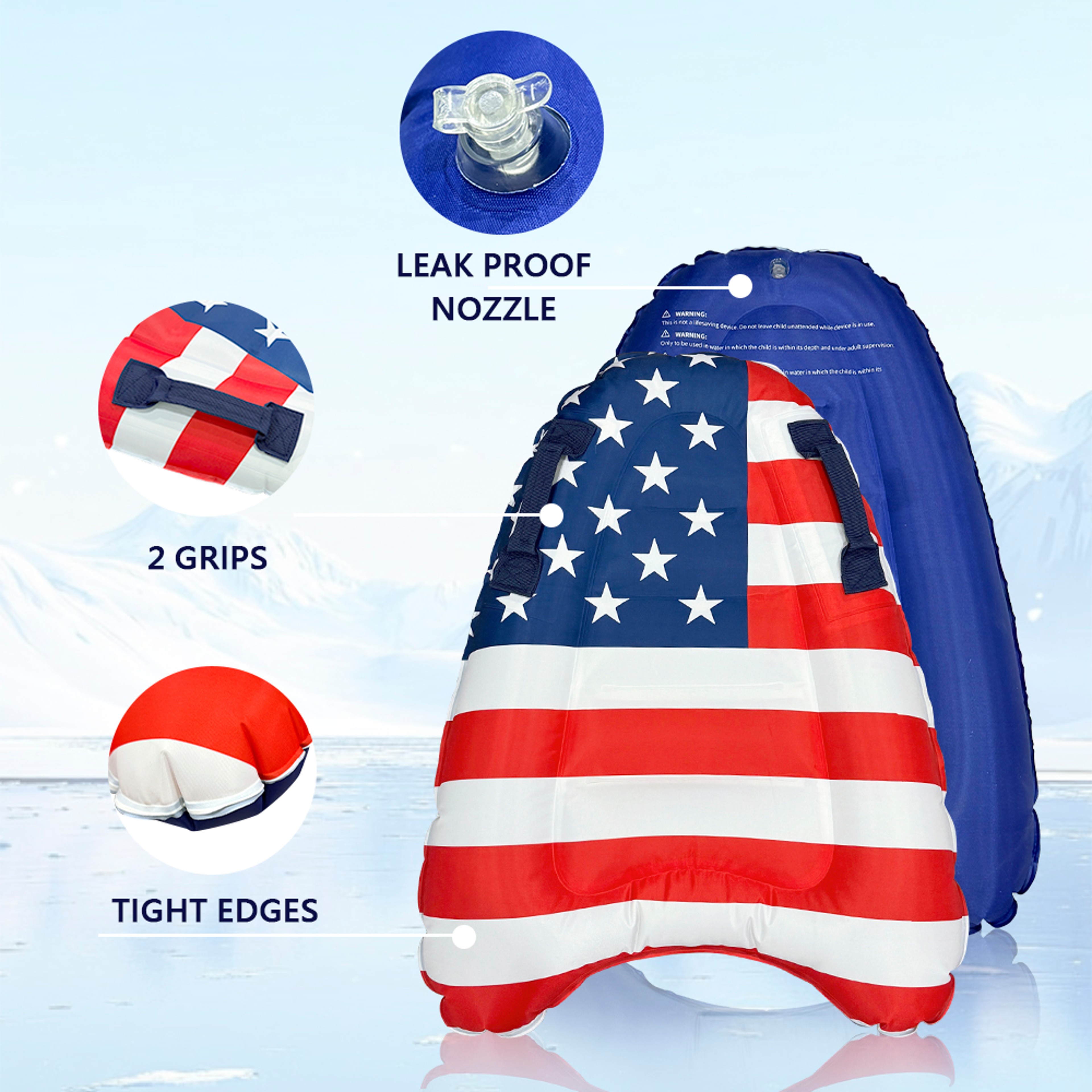Inflatable Star Surf Float Board Portable PVC Swim Board for Beach Pool Fun – view 6