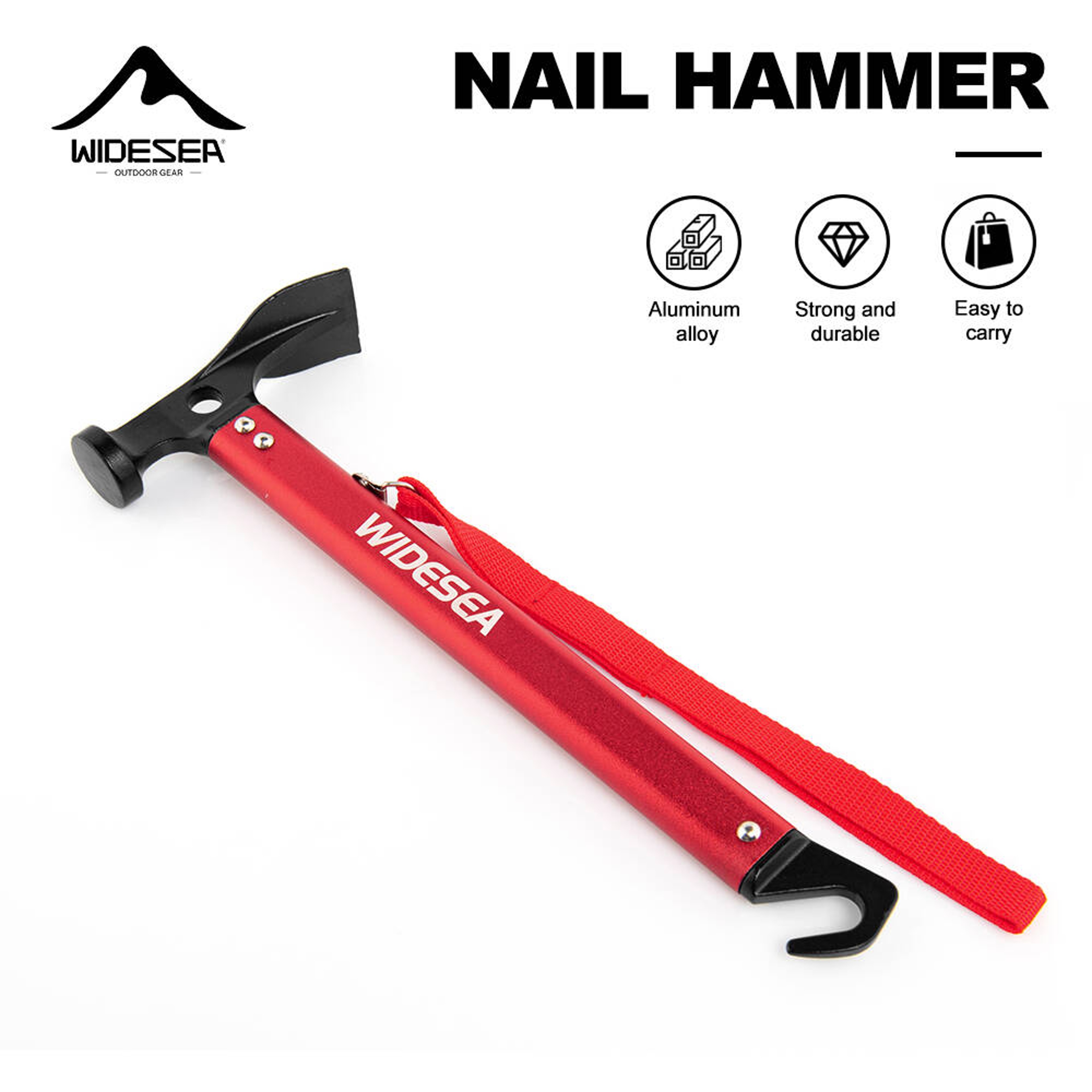 Widesea Ultralight Camping Hammer Multi Tool Tent Stake Driver – view 1