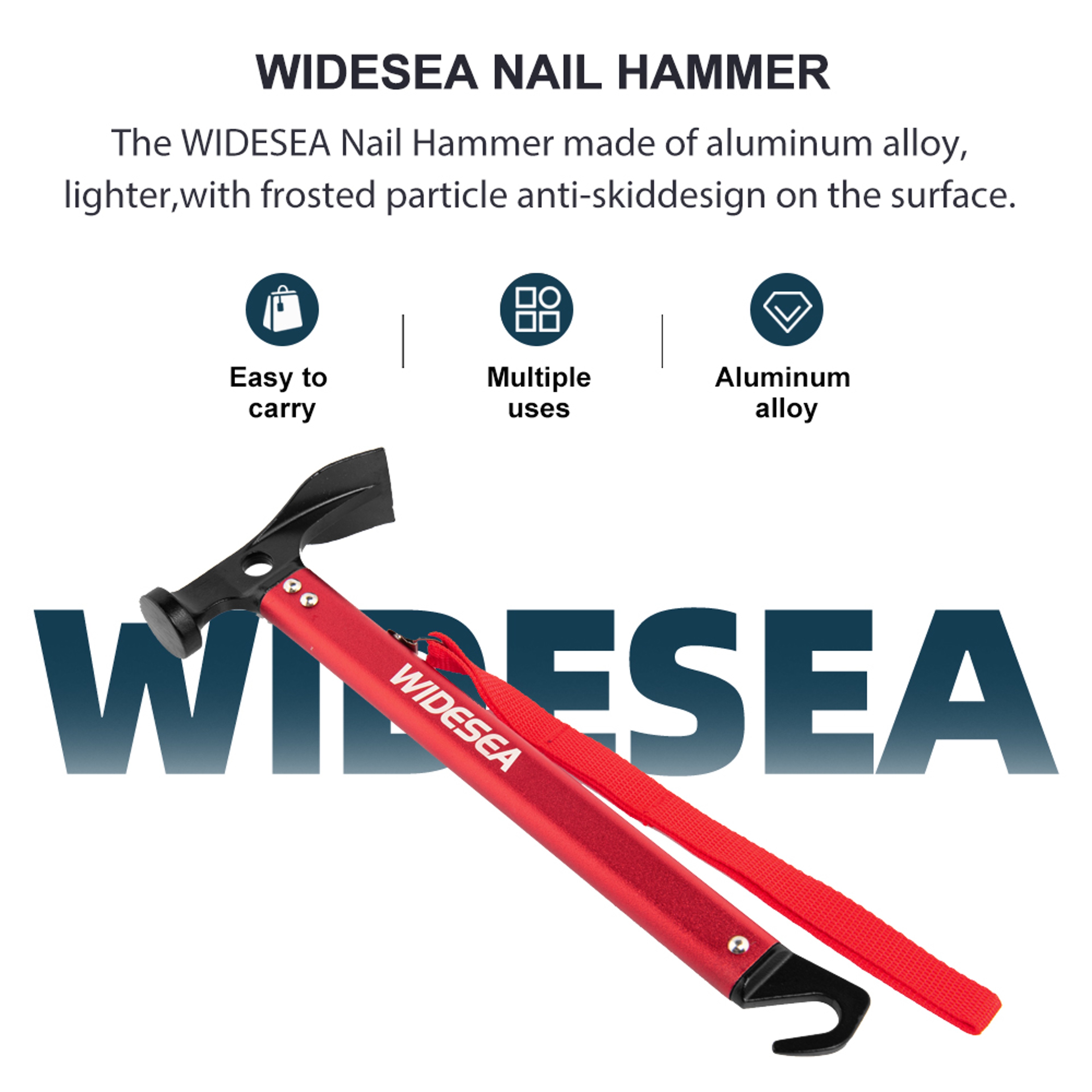 Widesea Ultralight Camping Hammer Multi Tool Tent Stake Driver – view 3