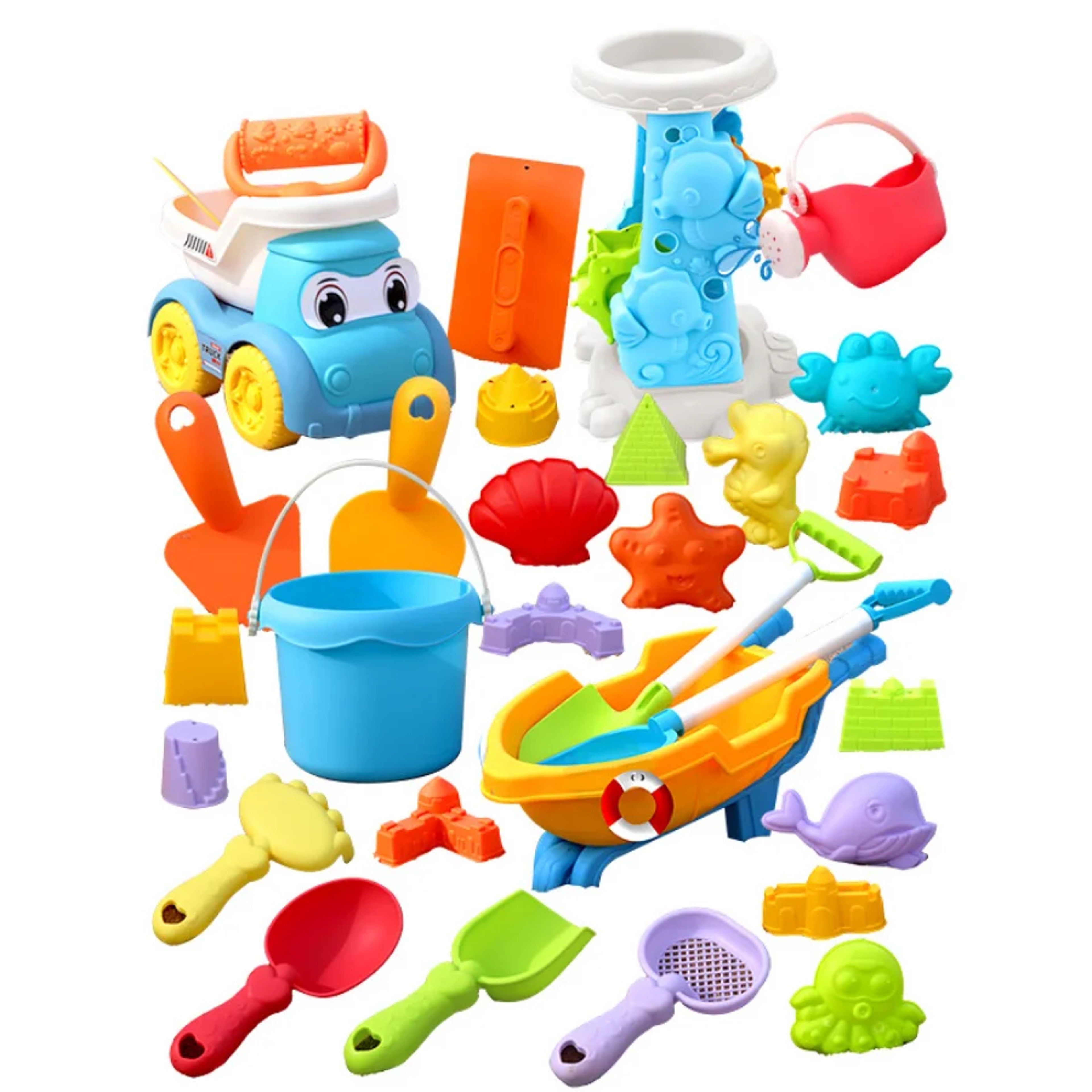 Kids Beach Toy Set With ATV Sand Digging Kit And Bucket Fun Beach Play Set For Toddlers 3