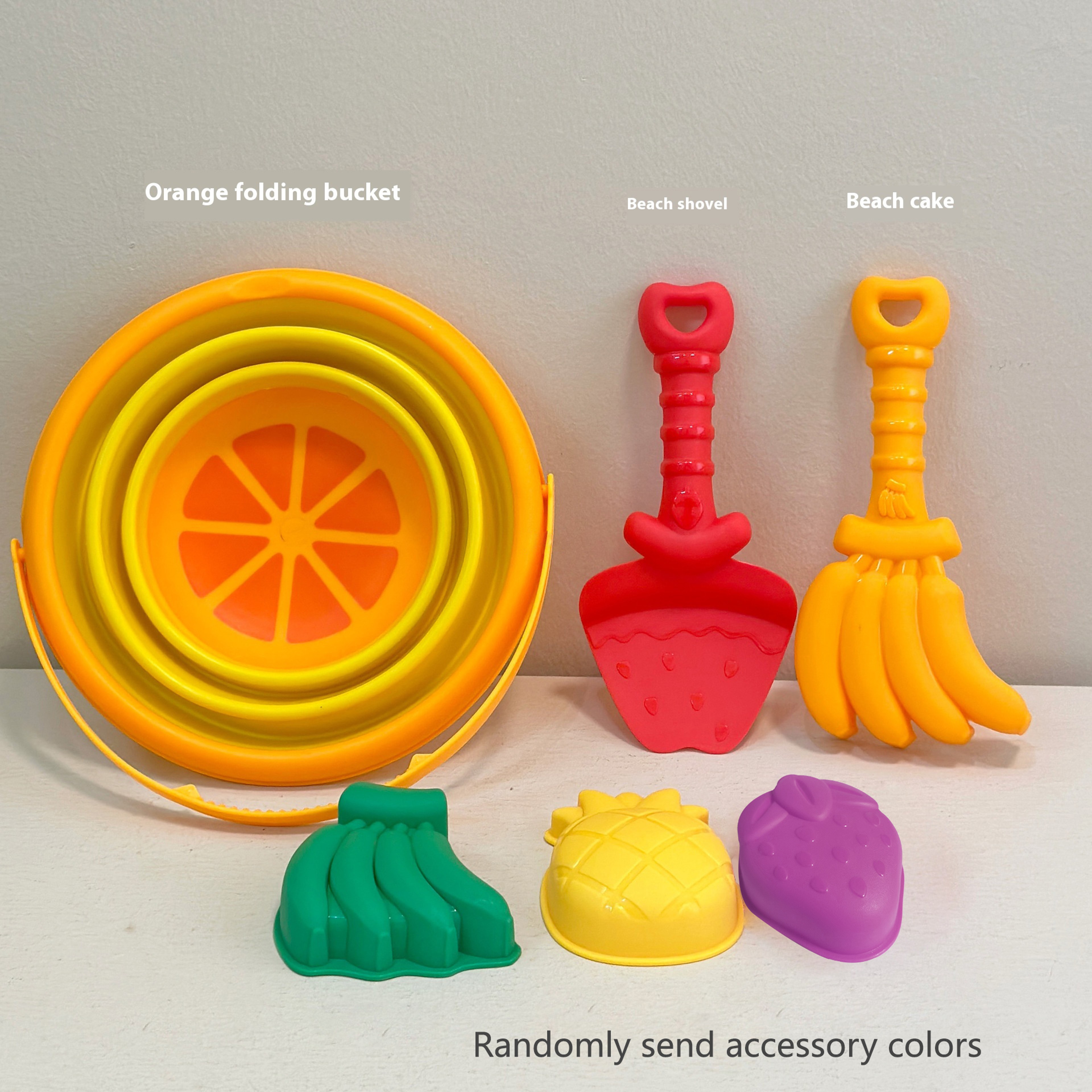 Foldable Beach Bucket Set With Sand Molds  Travel Friendly Kids Sand Toys 4