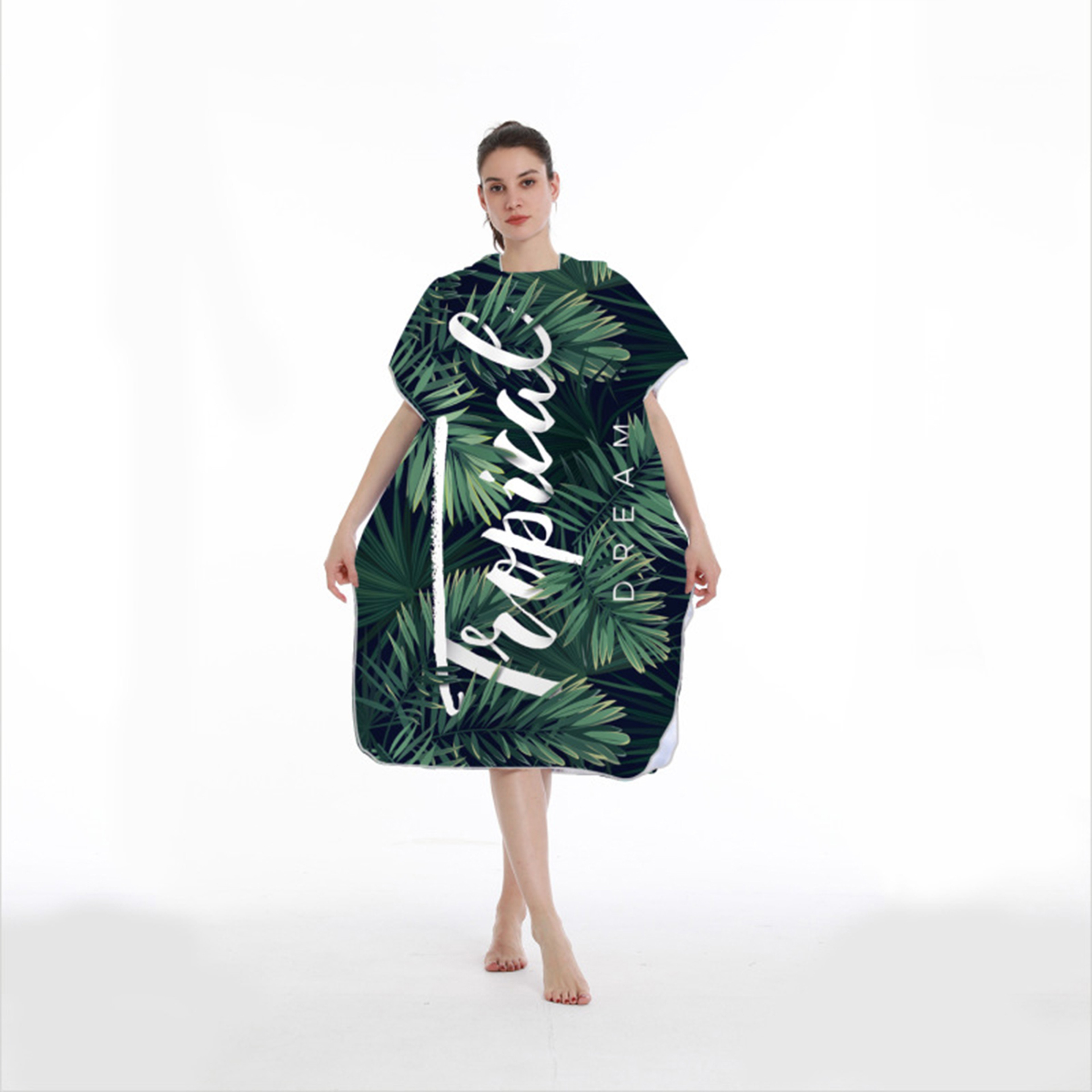 Quick Dry Hooded Towel Poncho Microfiber Beach Bathrobe for Adults – view 4