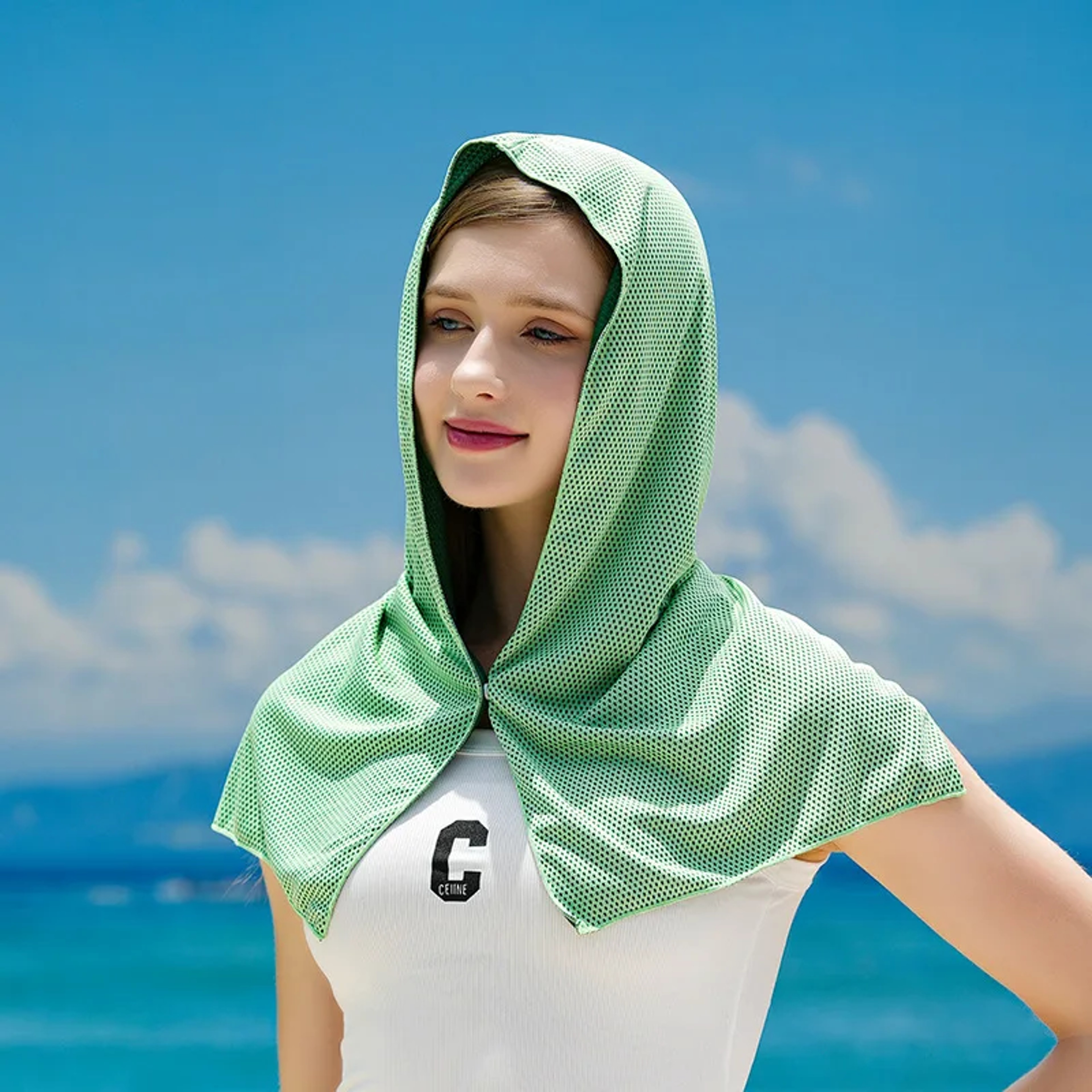 Cooling Hoodie Towel Quick Dry Sports Towel with UV Protection for Outdoor Fitness & Travel – view 12