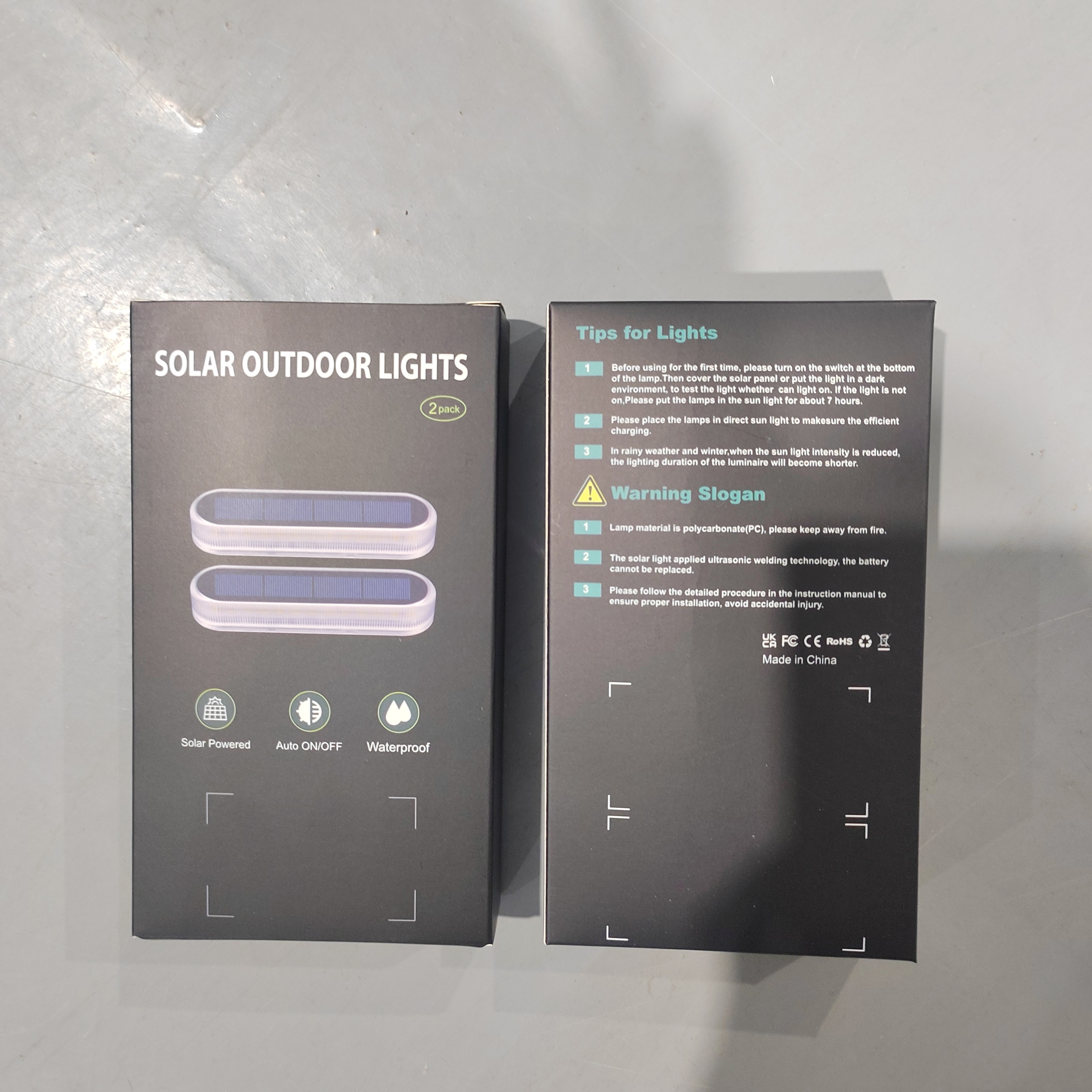 Solar Step Lights Waterproof IP68 Warm White LED Pathway Lights For Stairs  Walkways 6