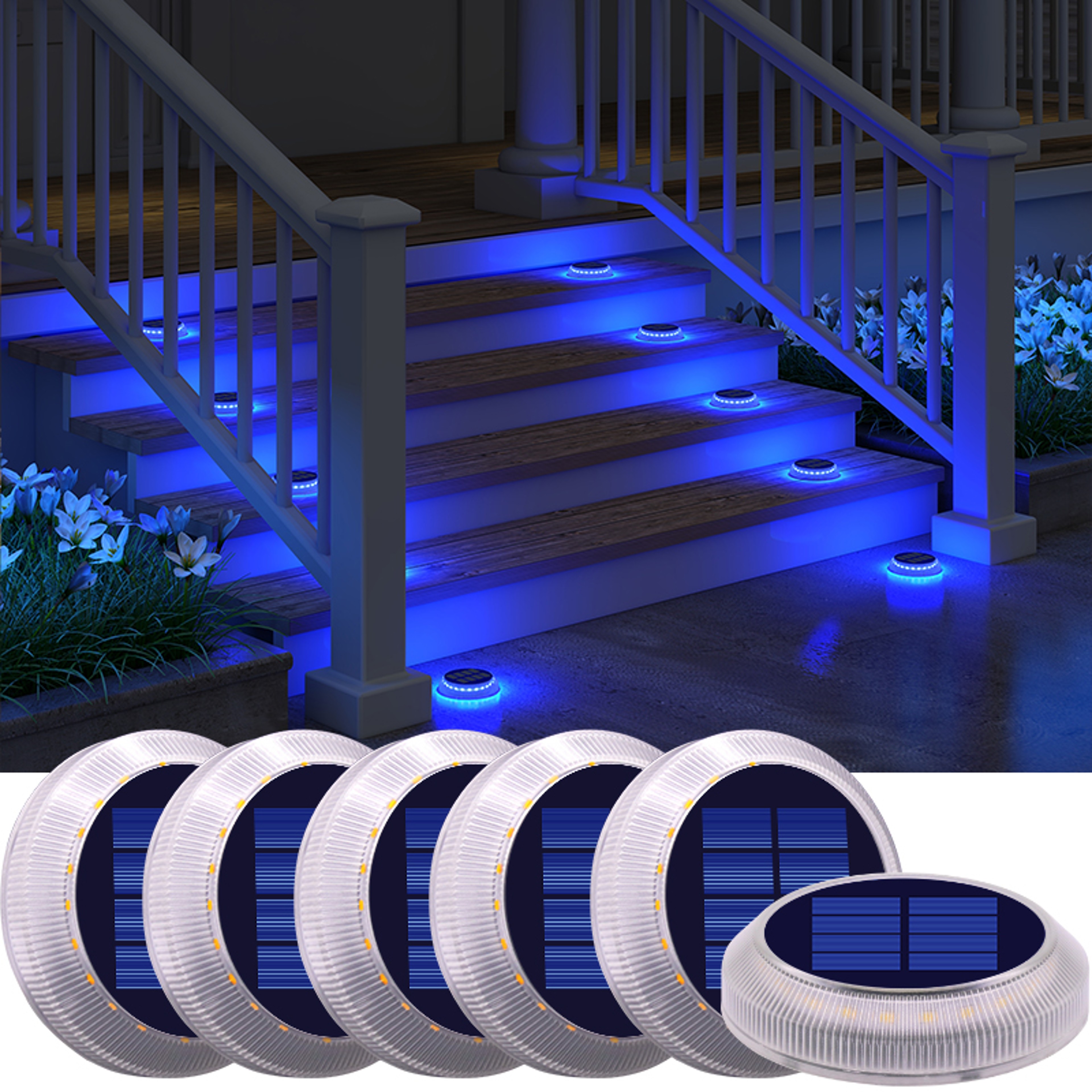 Solar Driveway Lights Pack Waterproof LED Deck  Pathway Lights For Outdoor Safety 7