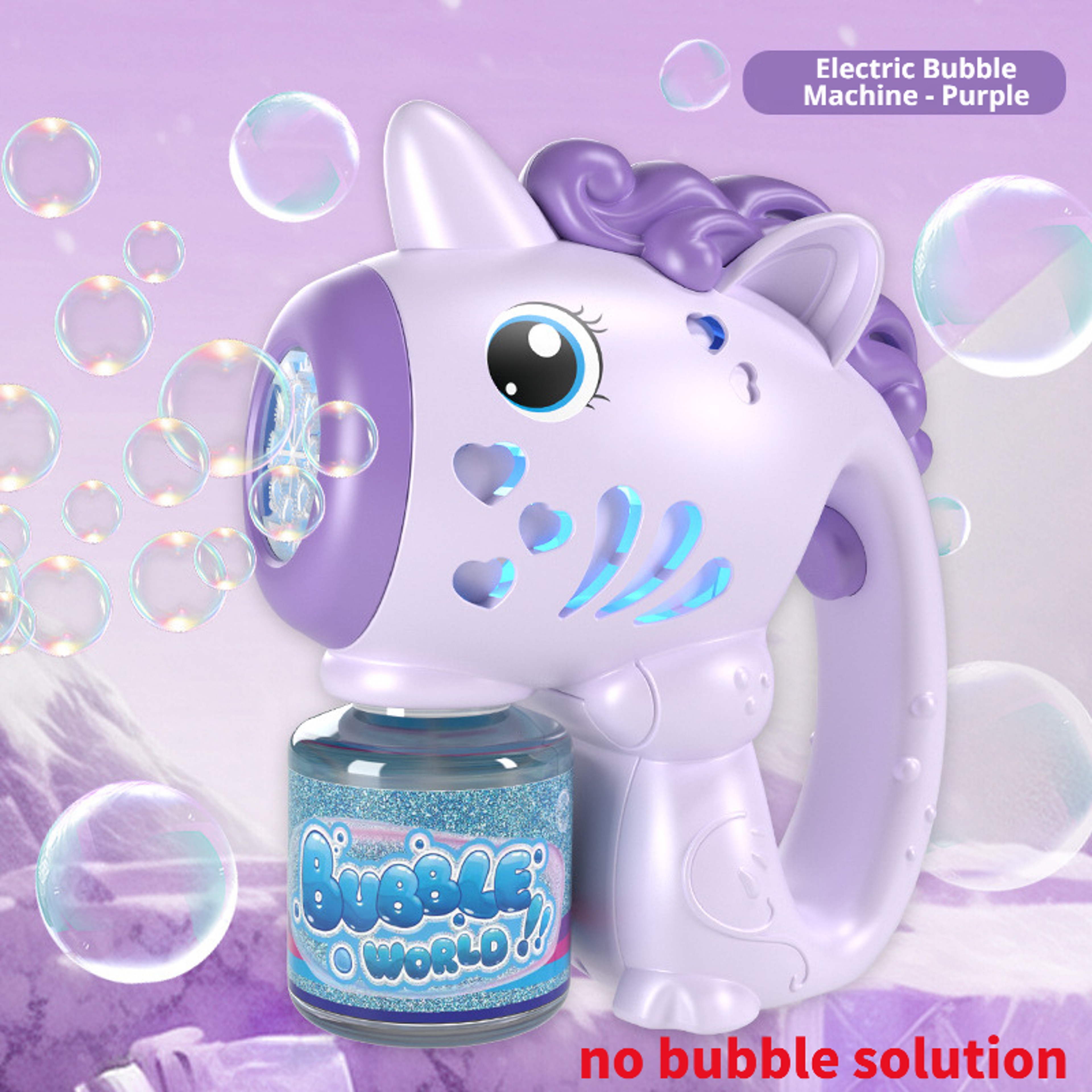 Unicorn Electric Bubble Gun Toy with Lights Automatic Bubble Machine for Kids Parties – view 7