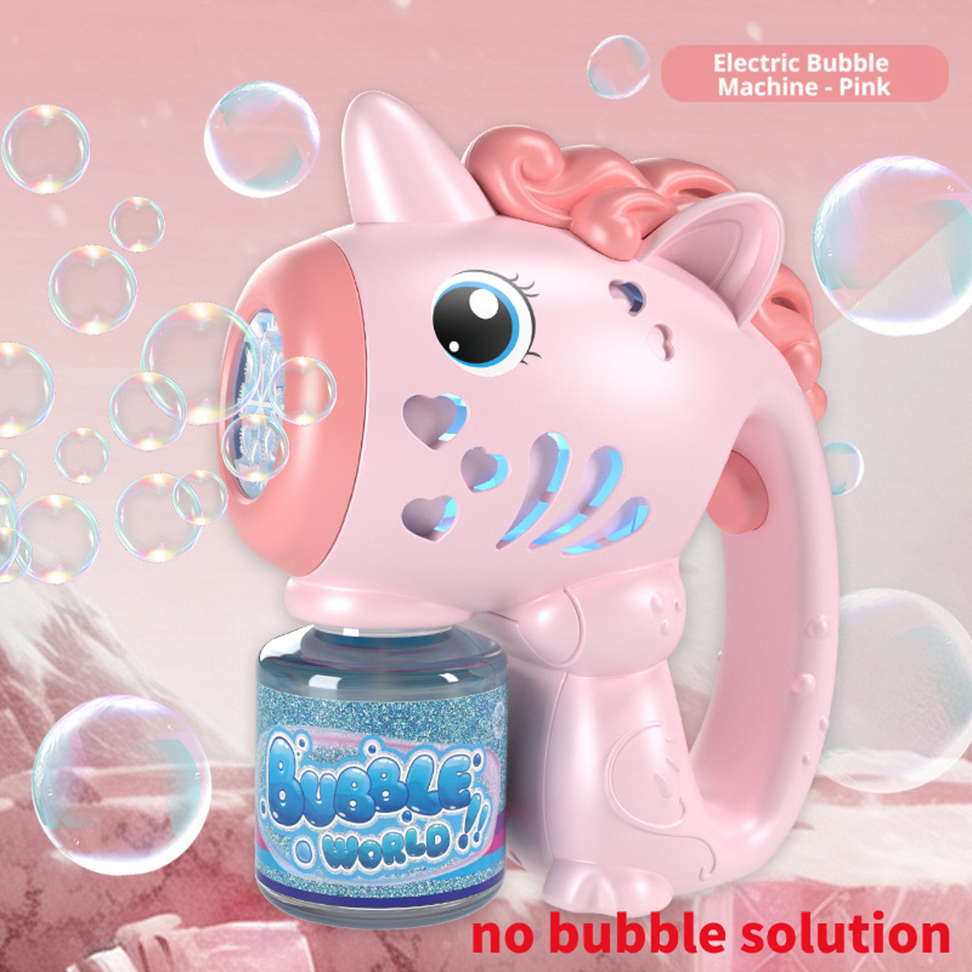 Unicorn Electric Bubble Gun Toy with Lights Automatic Bubble Machine for Kids Parties – view 8