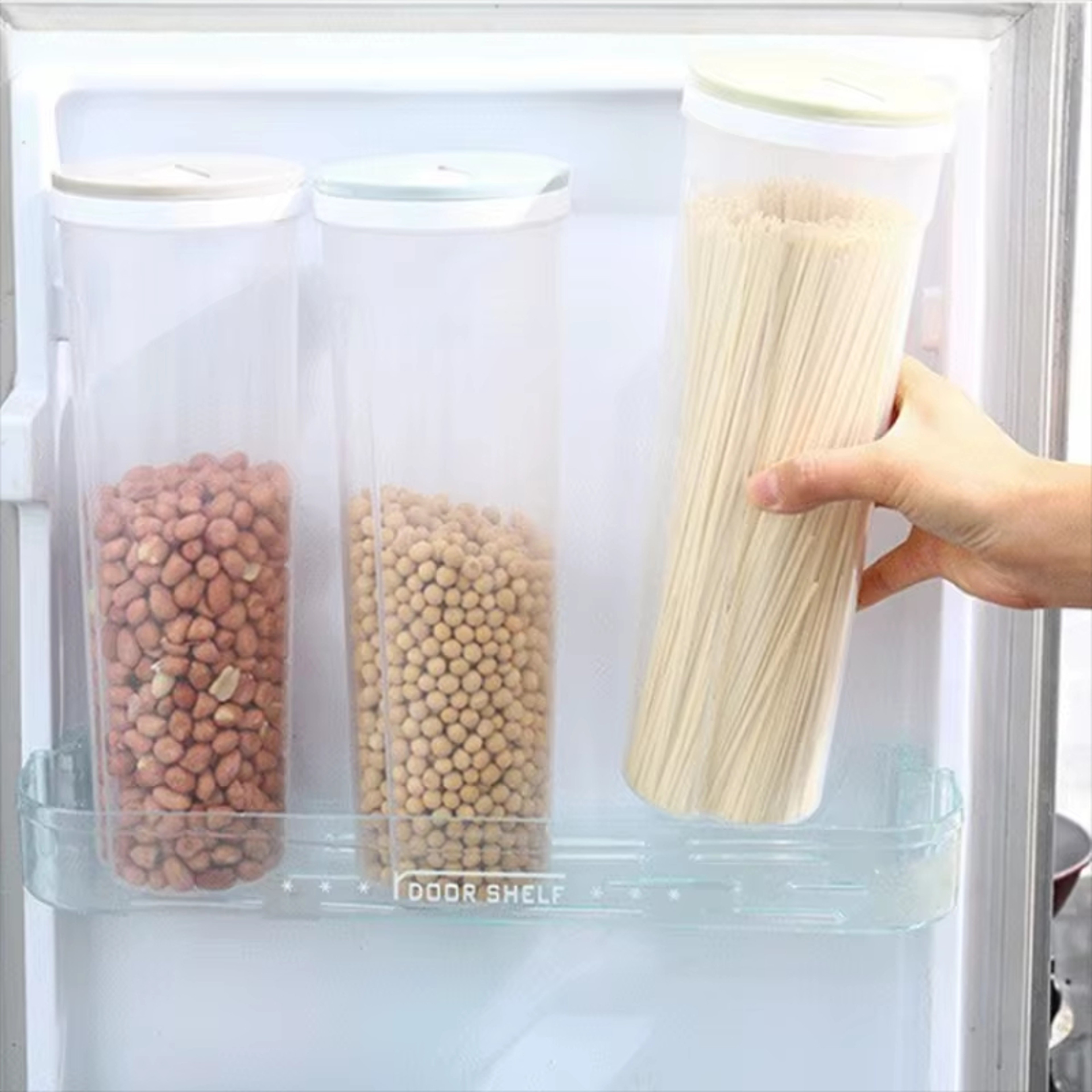 Airtight Noodle Storage Container with Measuring Dispenser Food Grade Kitchen Organizer – view 2