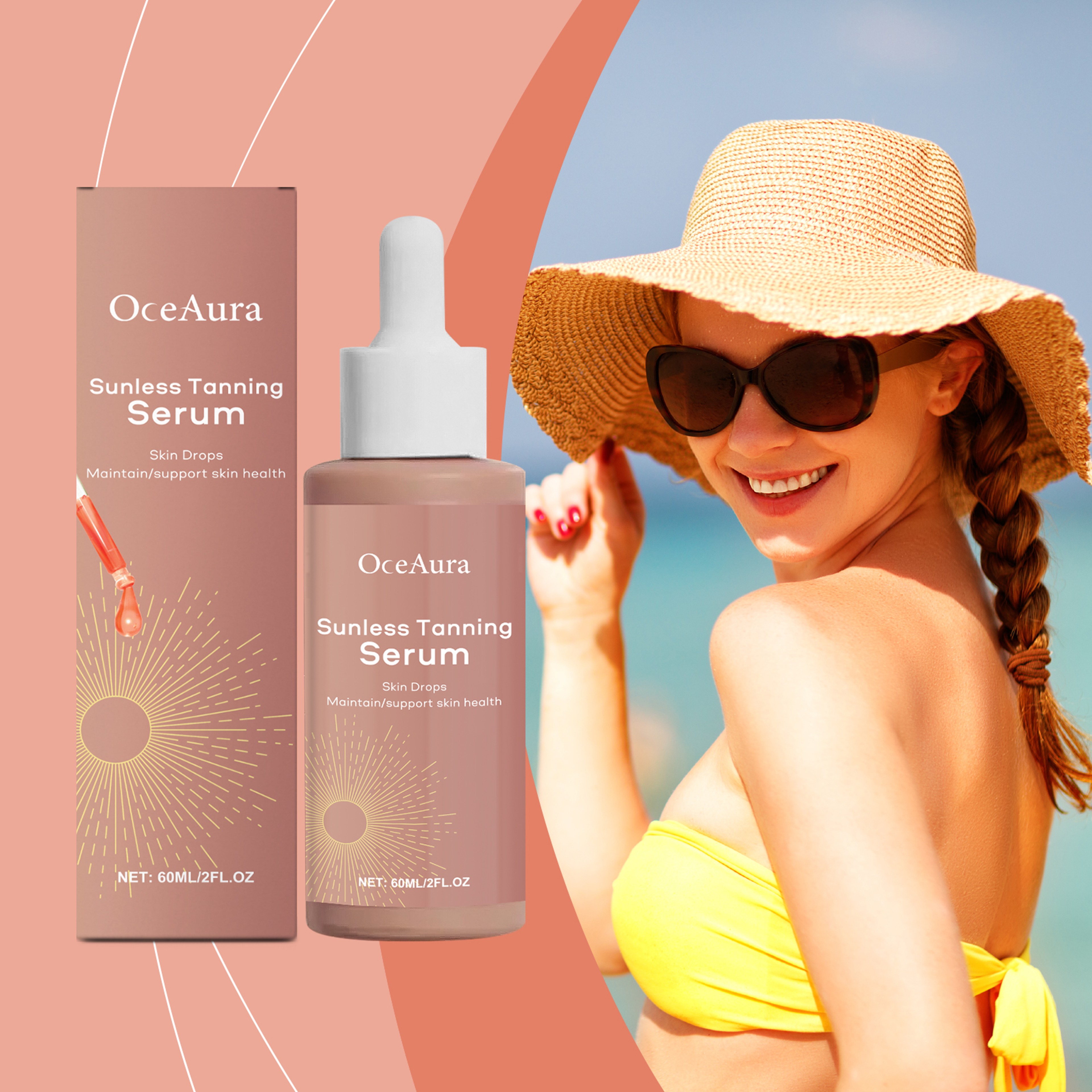 Radiant Glow Self Tanning Drops for Face & Body Natural Sunless Tanning Drops – view 1