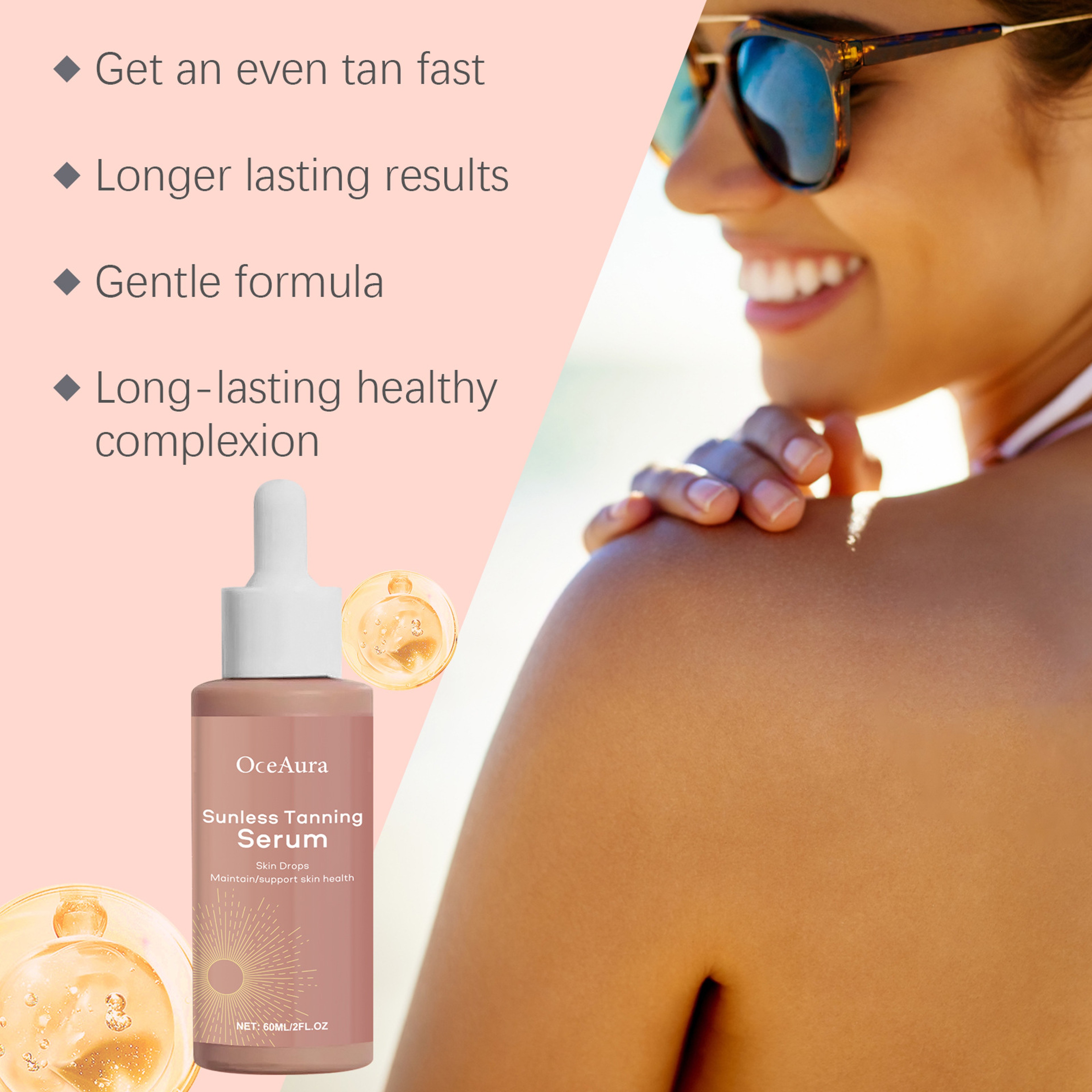 Radiant Glow Self Tanning Drops for Face & Body Natural Sunless Tanning Drops – view 6