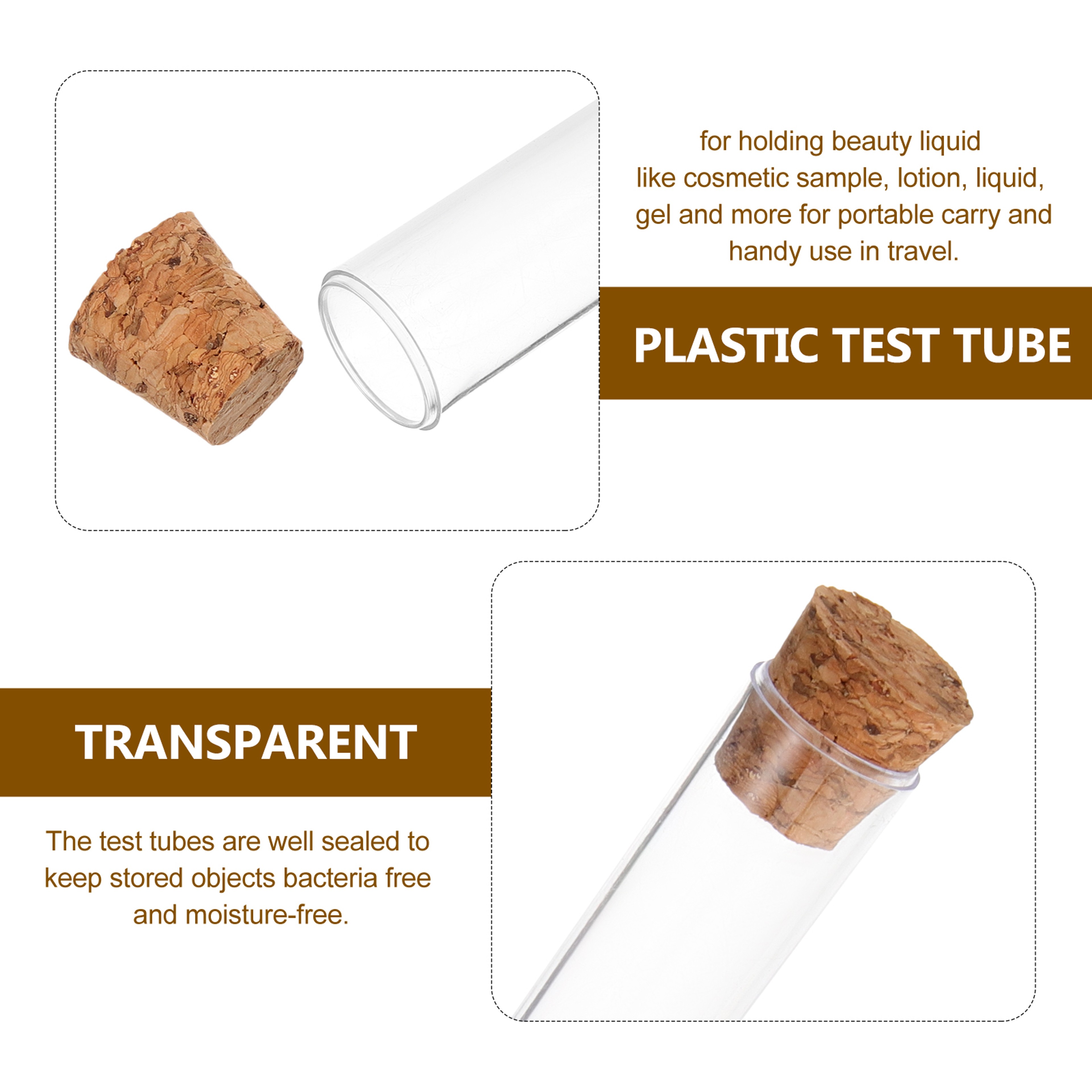 Clear Plastic Test Tubes with Cork for Crafts, Storage & Mini Terrarium Displays – view 5