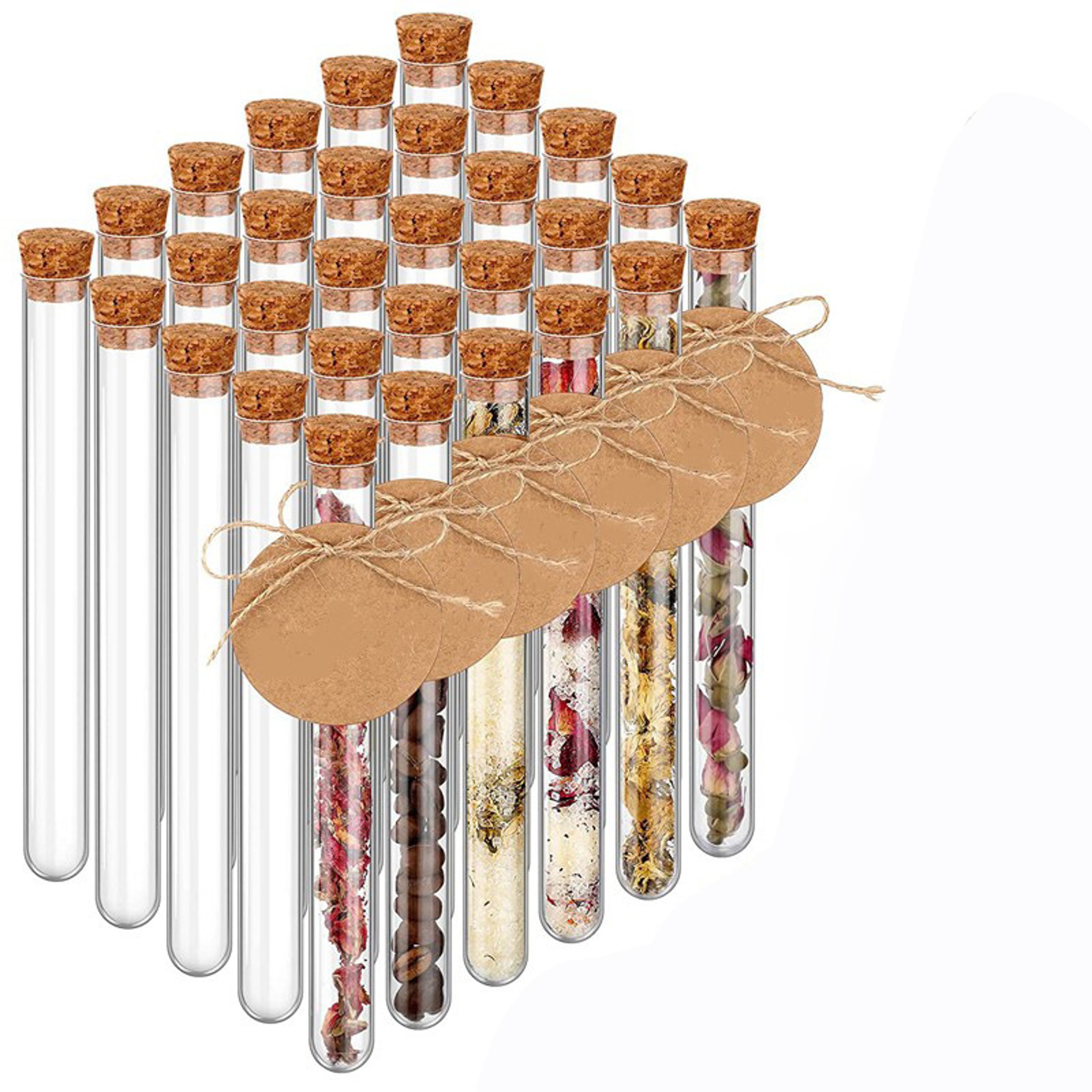 Plastic Test Tubes with Caps Transparent Laboratory Test Tubes Set – view 1