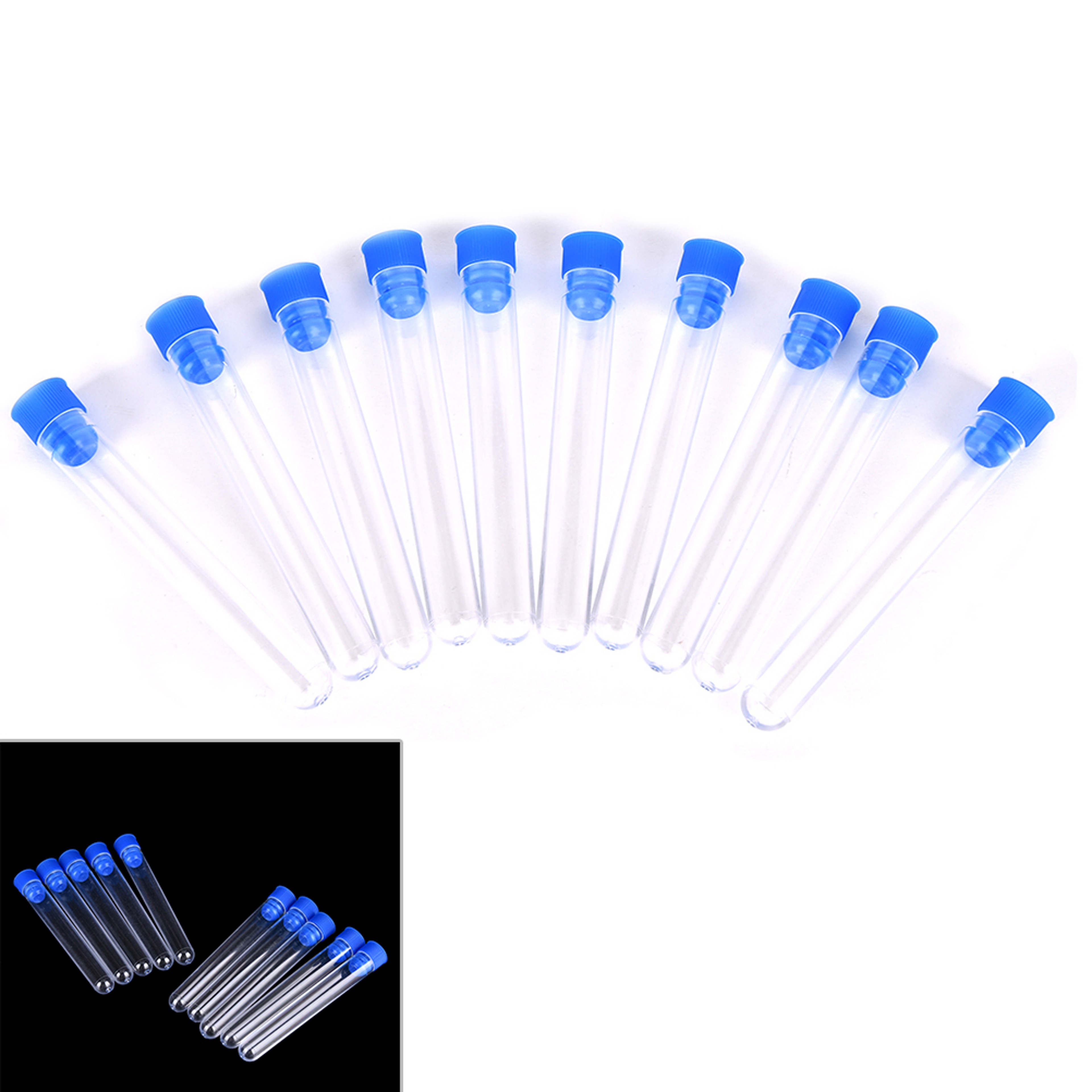 Clear Plastic Test Tubes with Caps Set Durable Lab & Storage Containers – view 5