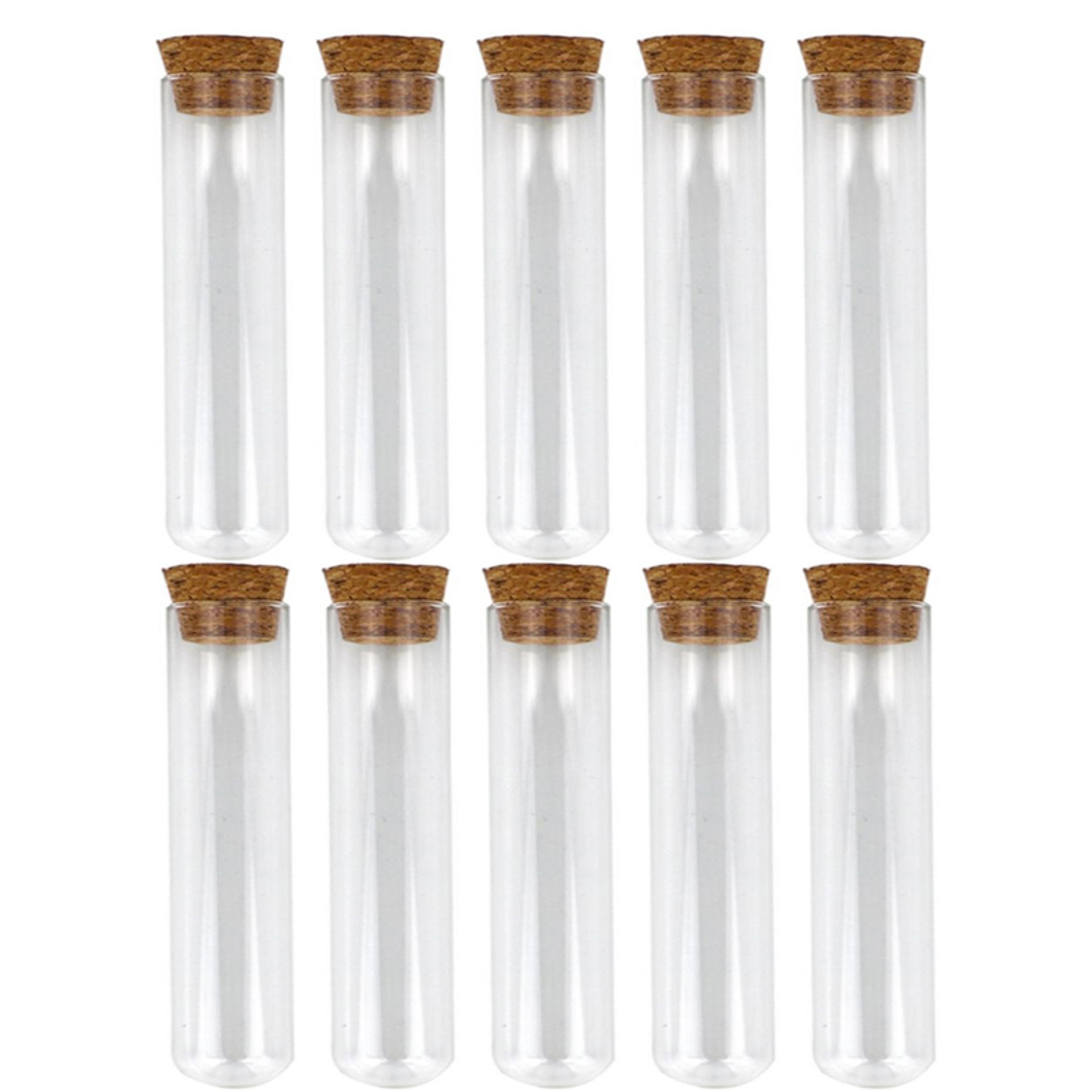 Clear Plastic Test Tubes with Cork Lab Storage Wedding Favor Vials – view 1