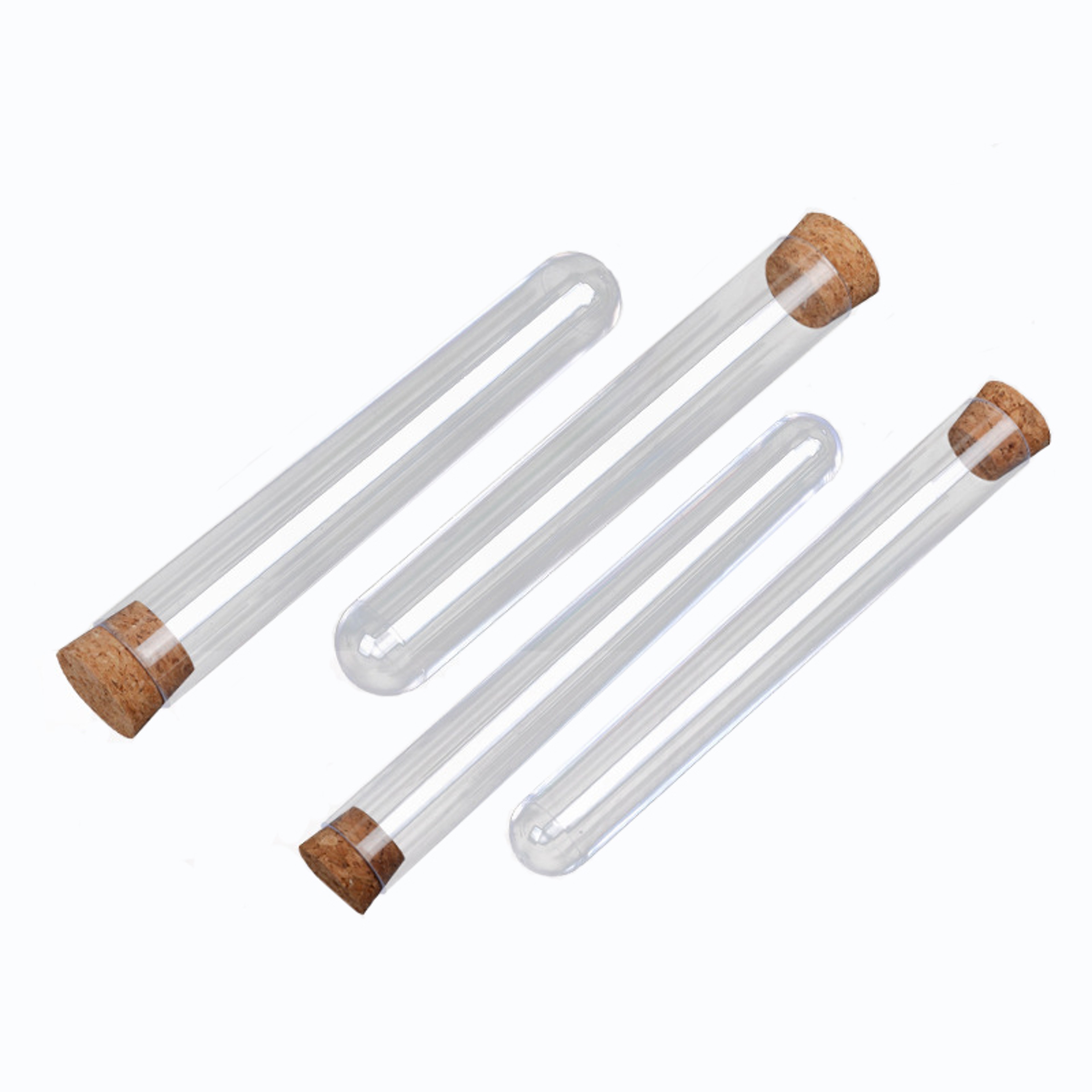 Clear Plastic Test Tubes with Cork Lab Storage Wedding Favor Vials – view 4