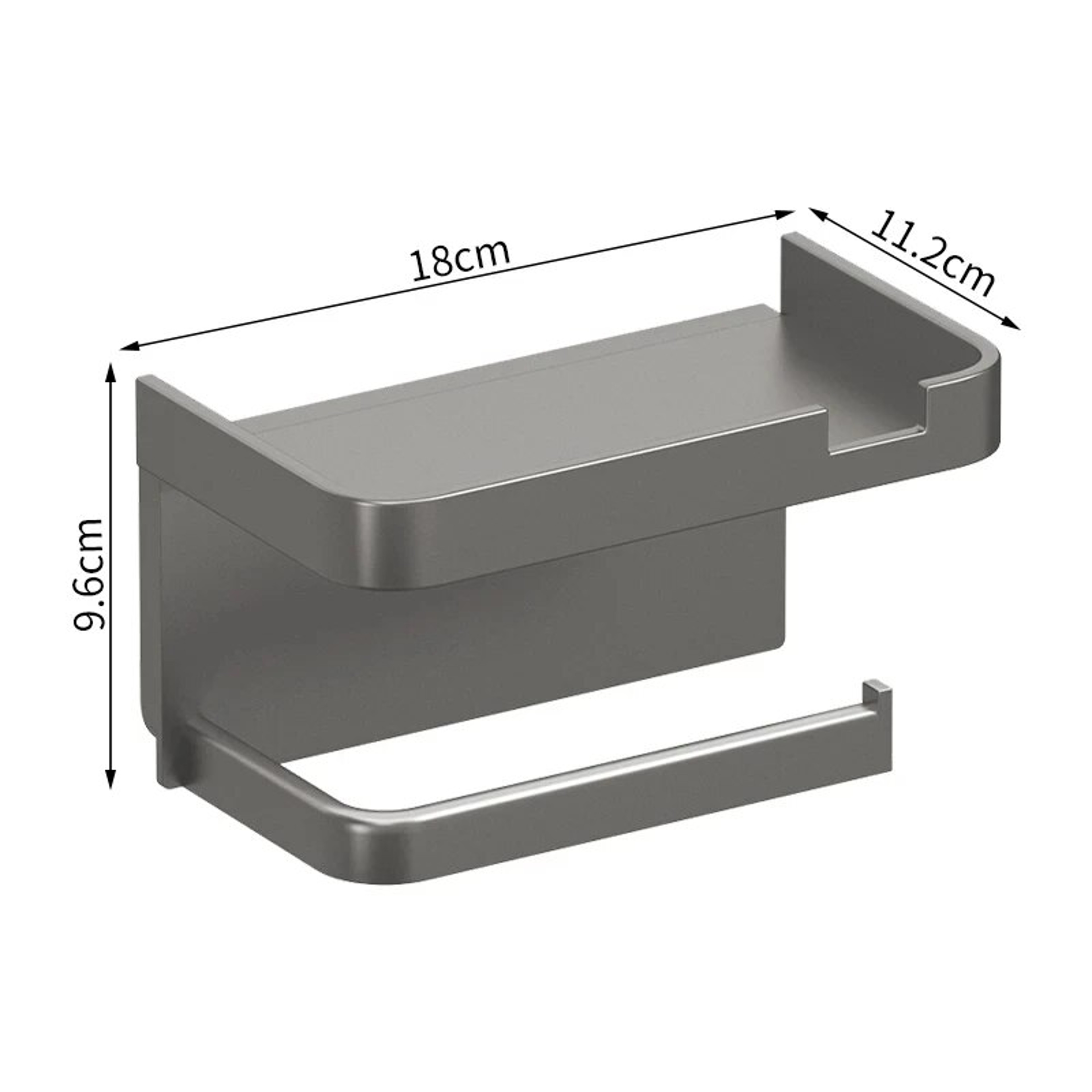 Wall Mounted Toilet Paper Holder With Shelf Multi Use Bathroom Storage Rack Organizer 7