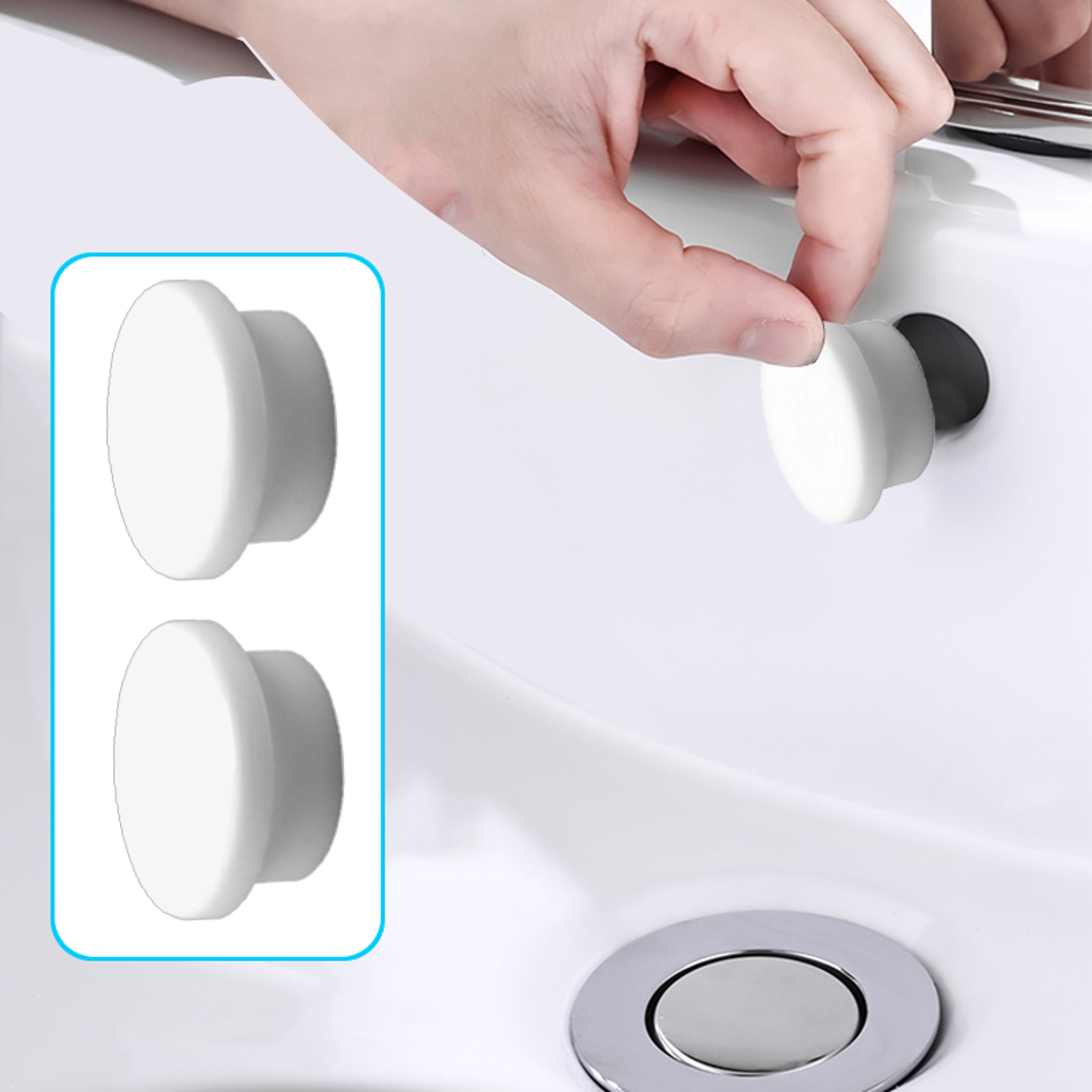 Universal Sink Overflow Ring Set Leakproof Drain Plug Kit For Bathroom Kitchen Bathtub 0