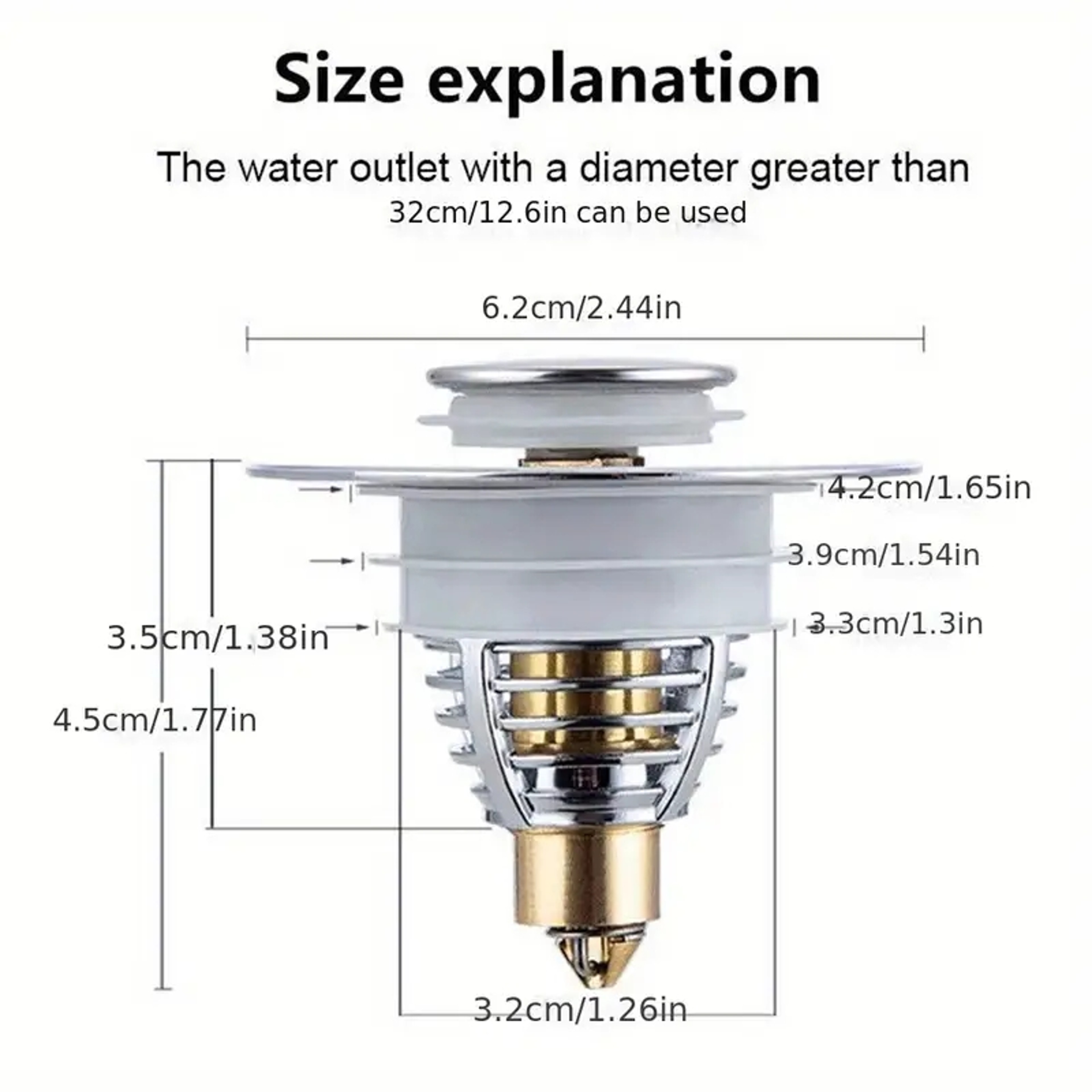 Universal Pop Up Sink Drain Stopper Leak Proof Bathroom Plug 5