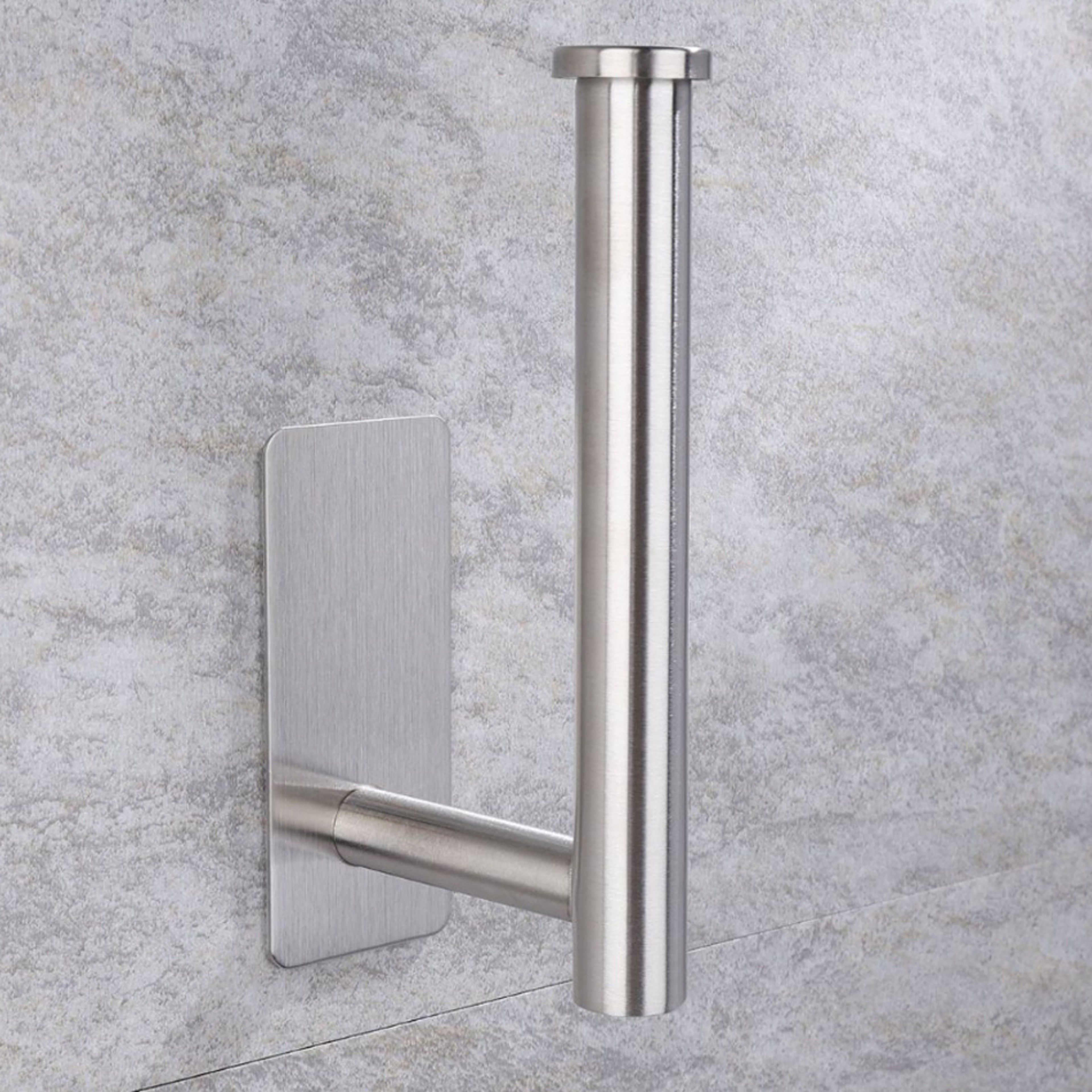 Stainless Steel Adhesive Paper Towel Holder Wall Mount Shelf for Kitchen Bathroom – view 7