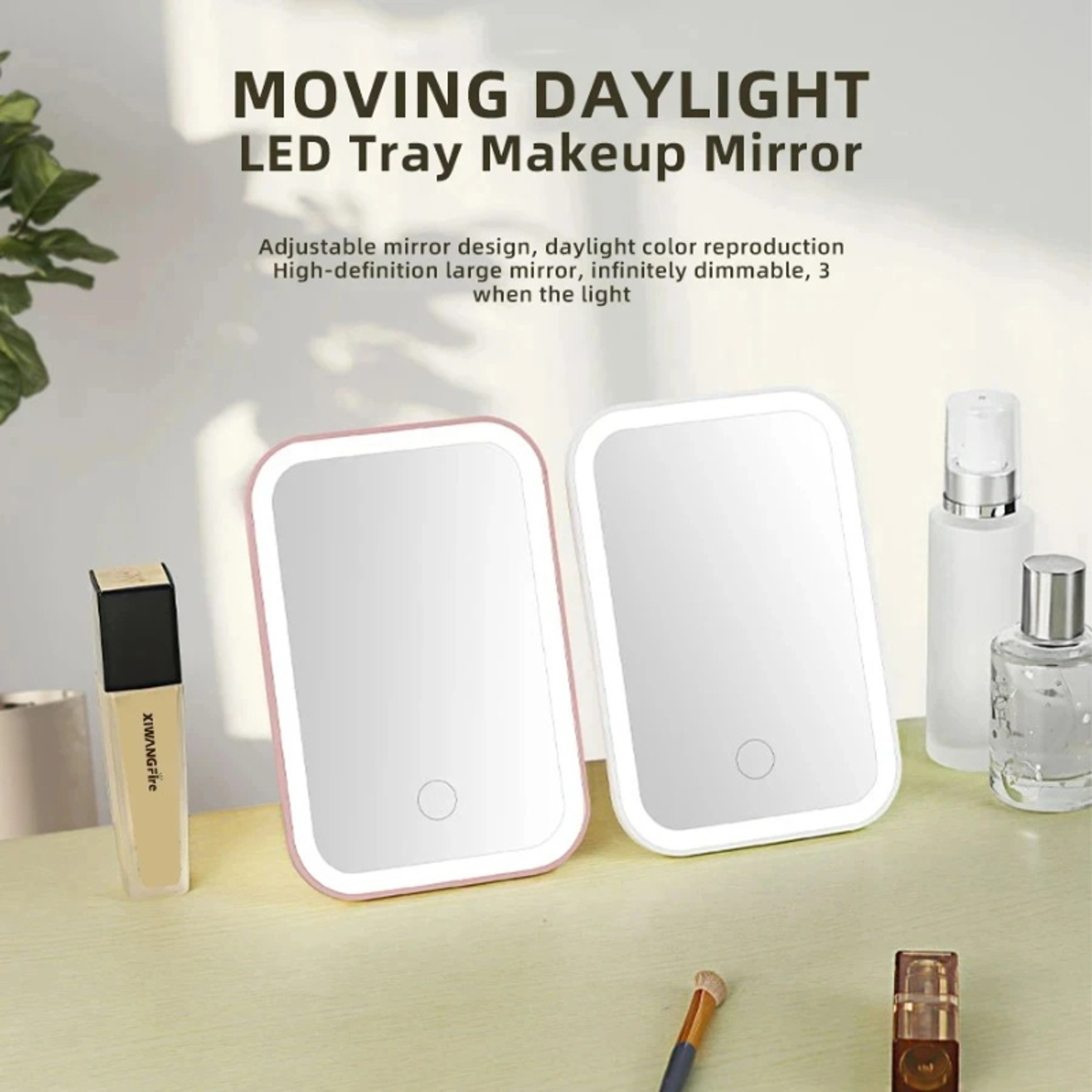 Rechargeable LED Makeup Mirror with Touch Screen & Light Modes Folding Vanity Mirror – view 5