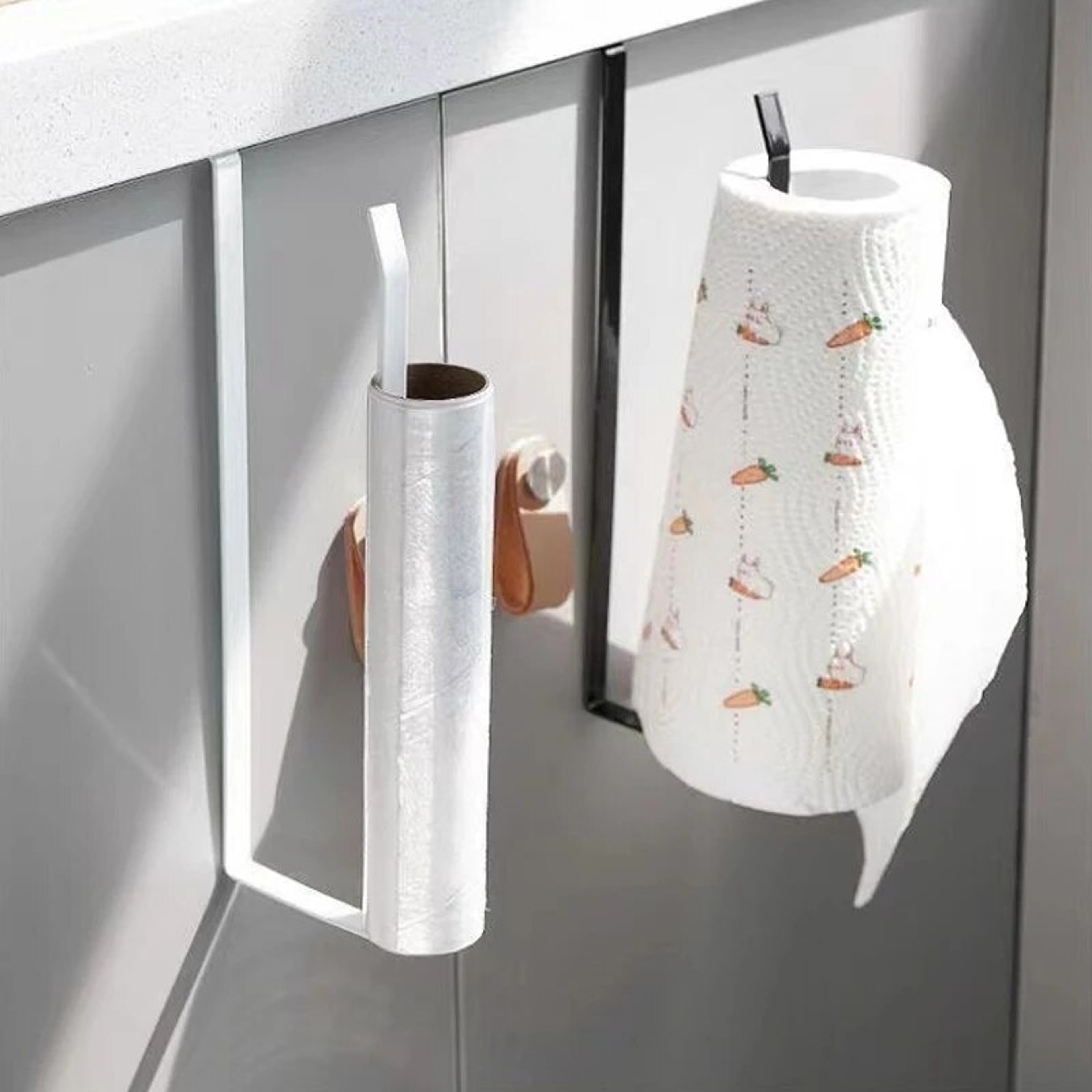 No Drill Wall Mounted Paper Towel Holder with Multi Use Shelf Organizer for Kitchen & Bathroom – view 3