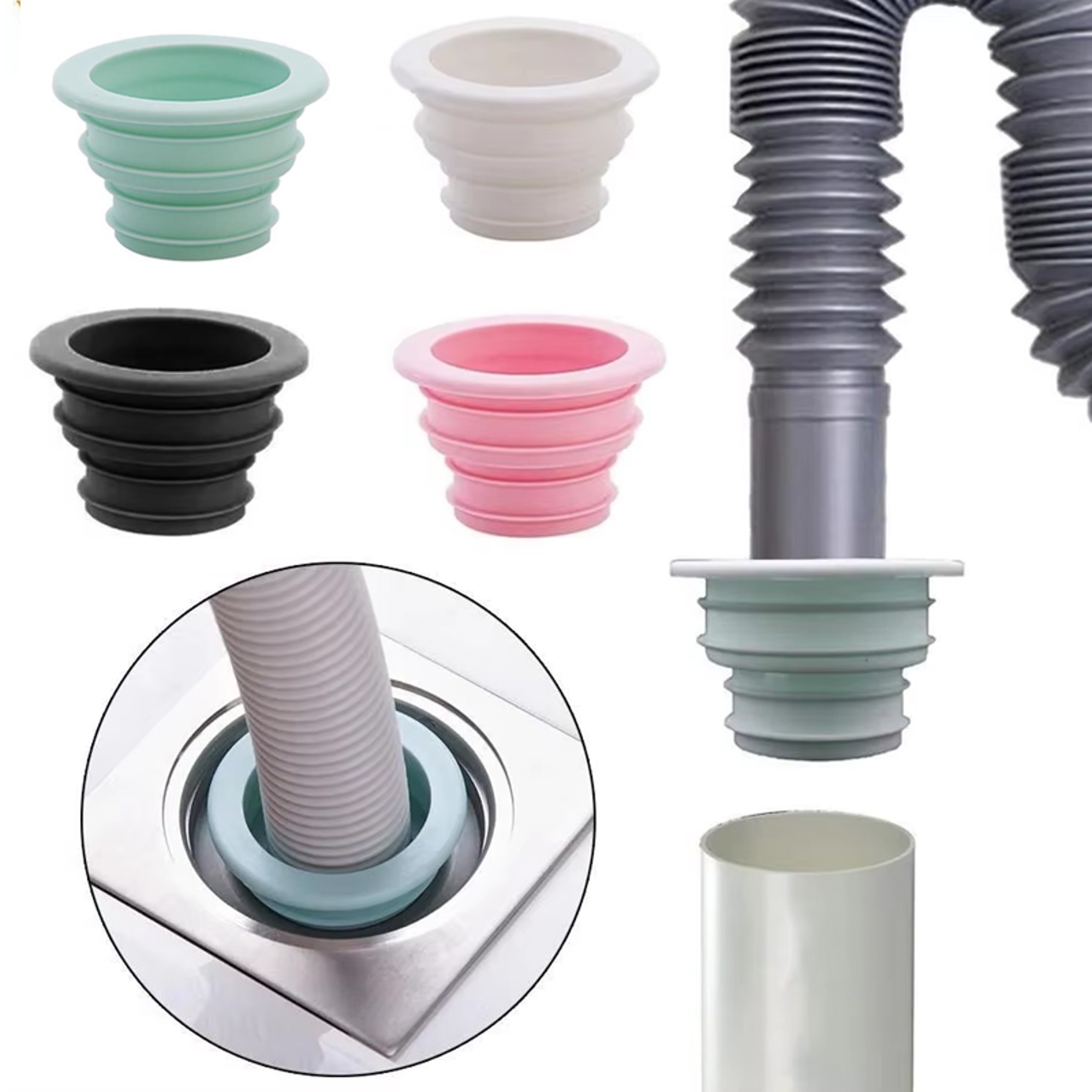 Universal Drain Seal Ring Anti Odor Silicone Pipe Plug for Kitchen Bathroom Washing Machine – view 1