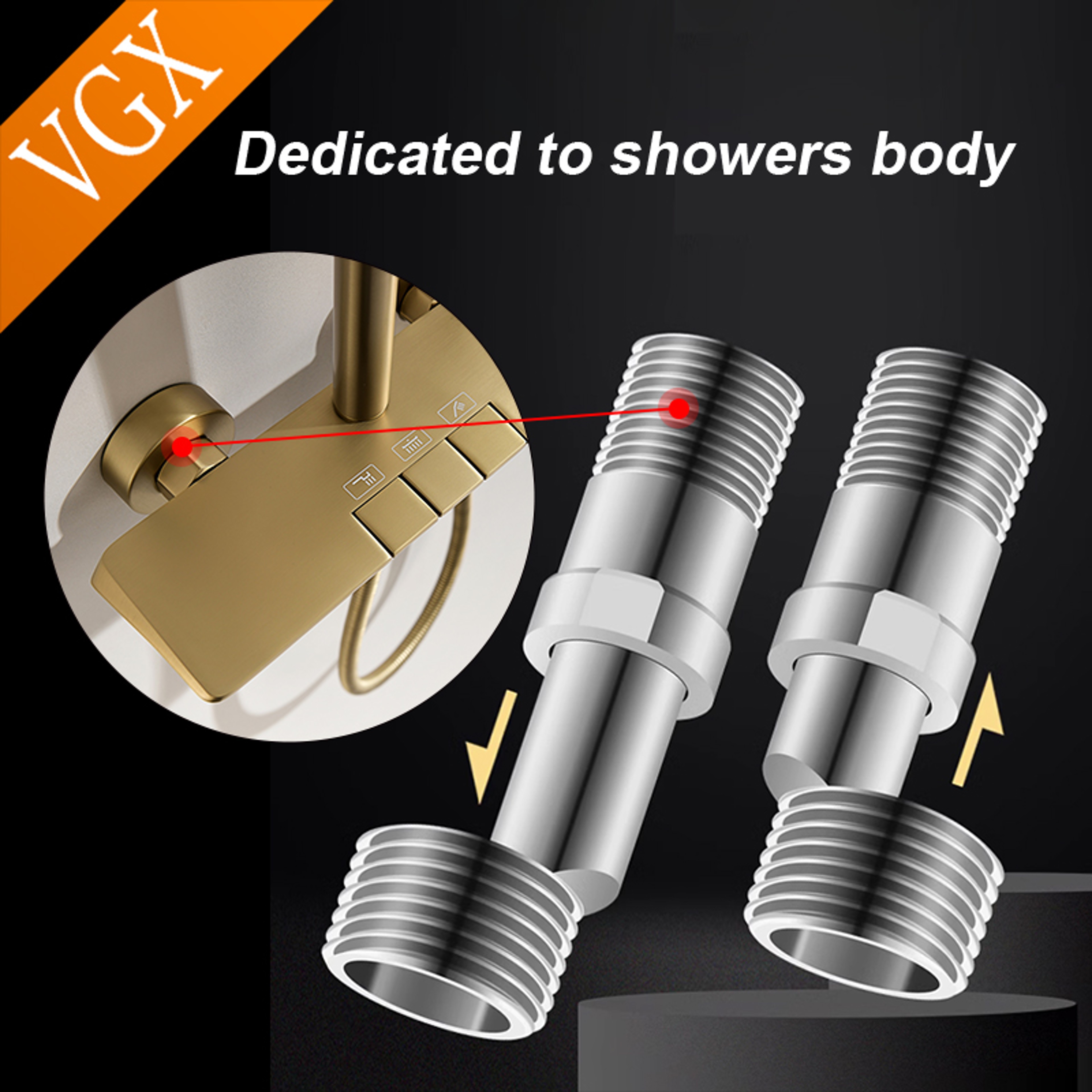 Adjustable Shower Extension Adapter With Angled Connector For Perfect Faucet Alignment 0
