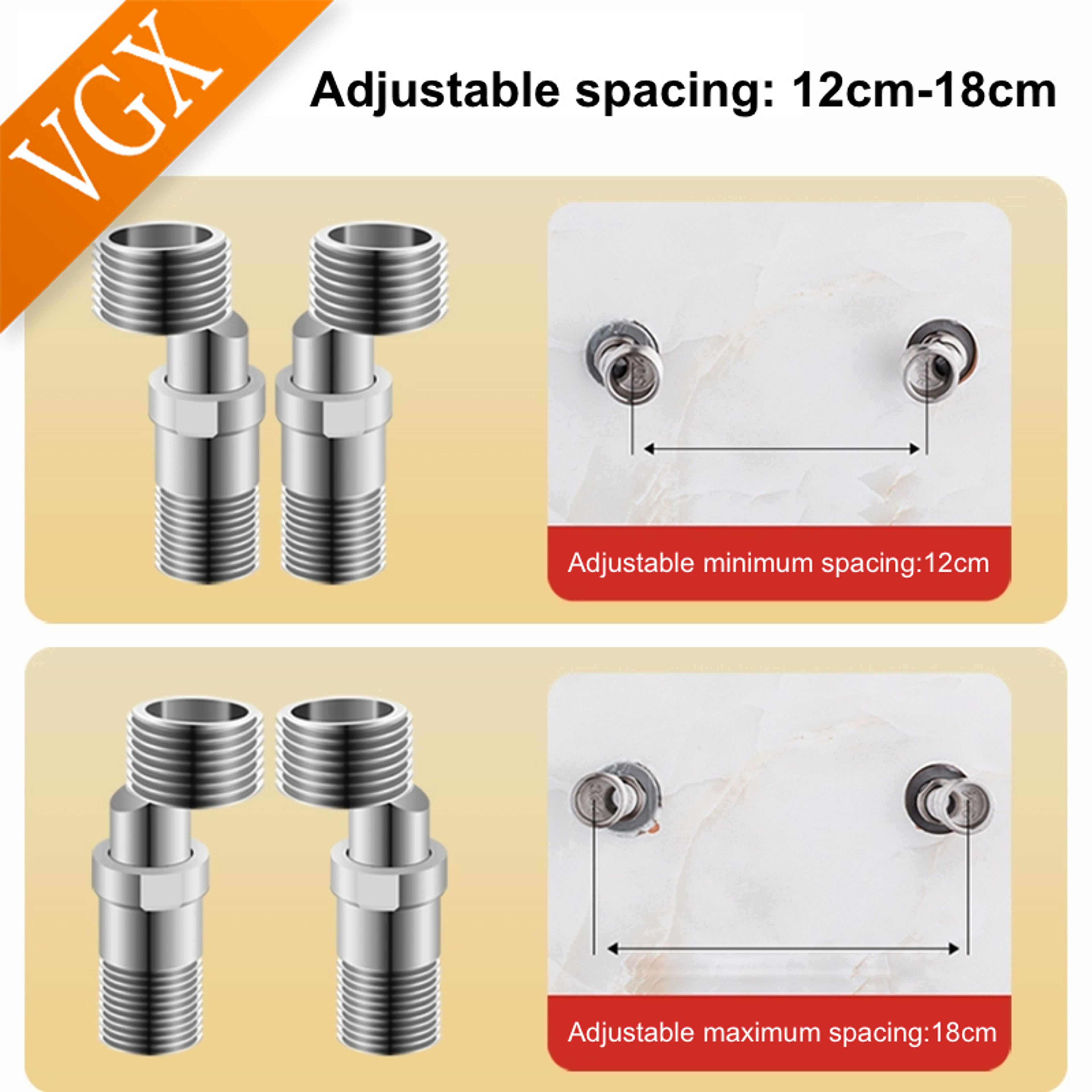 Adjustable Shower Extension Adapter With Angled Connector For Perfect Faucet Alignment 3