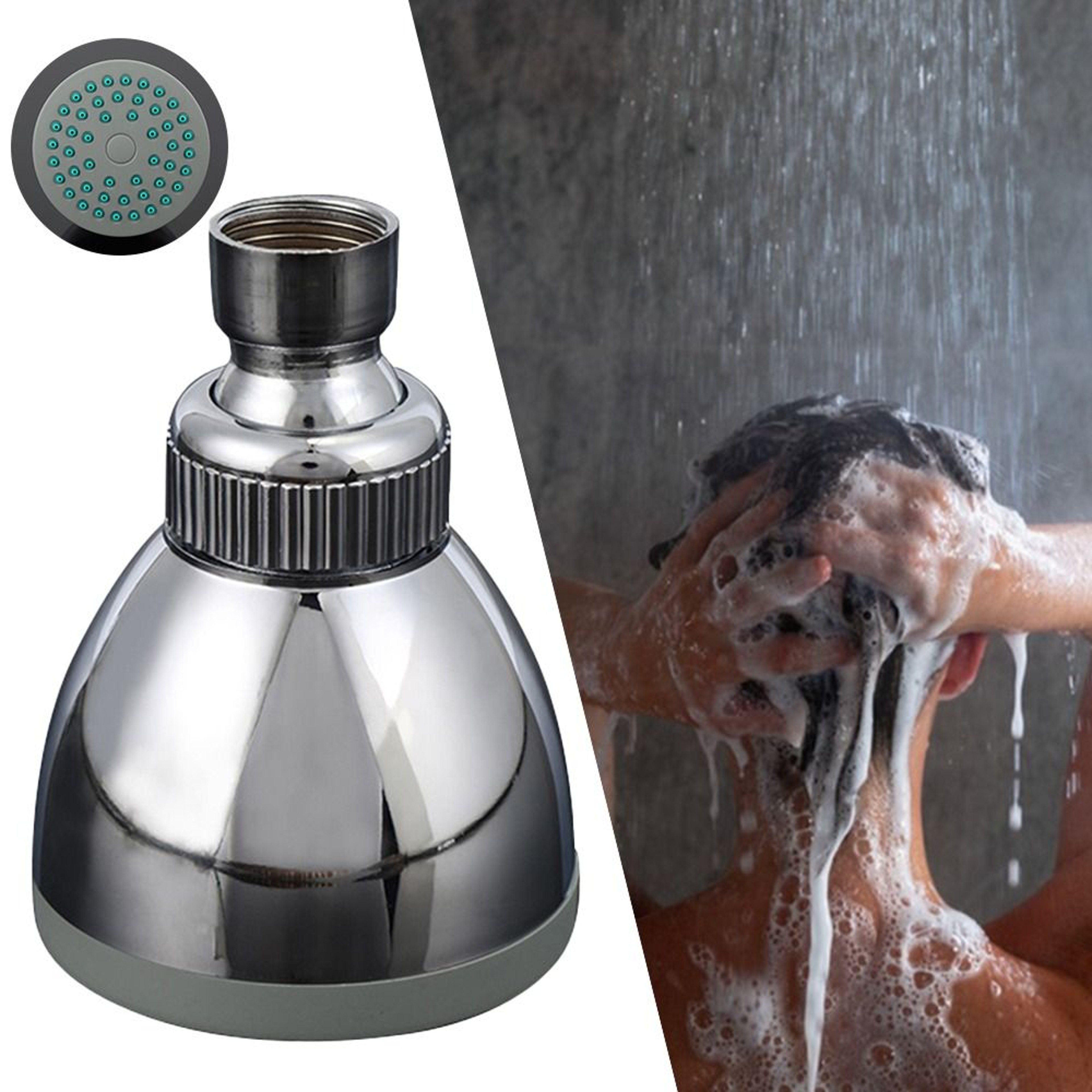 Adjustable Water Saving Rainfall Shower Head High Pressure Replacement – view 4