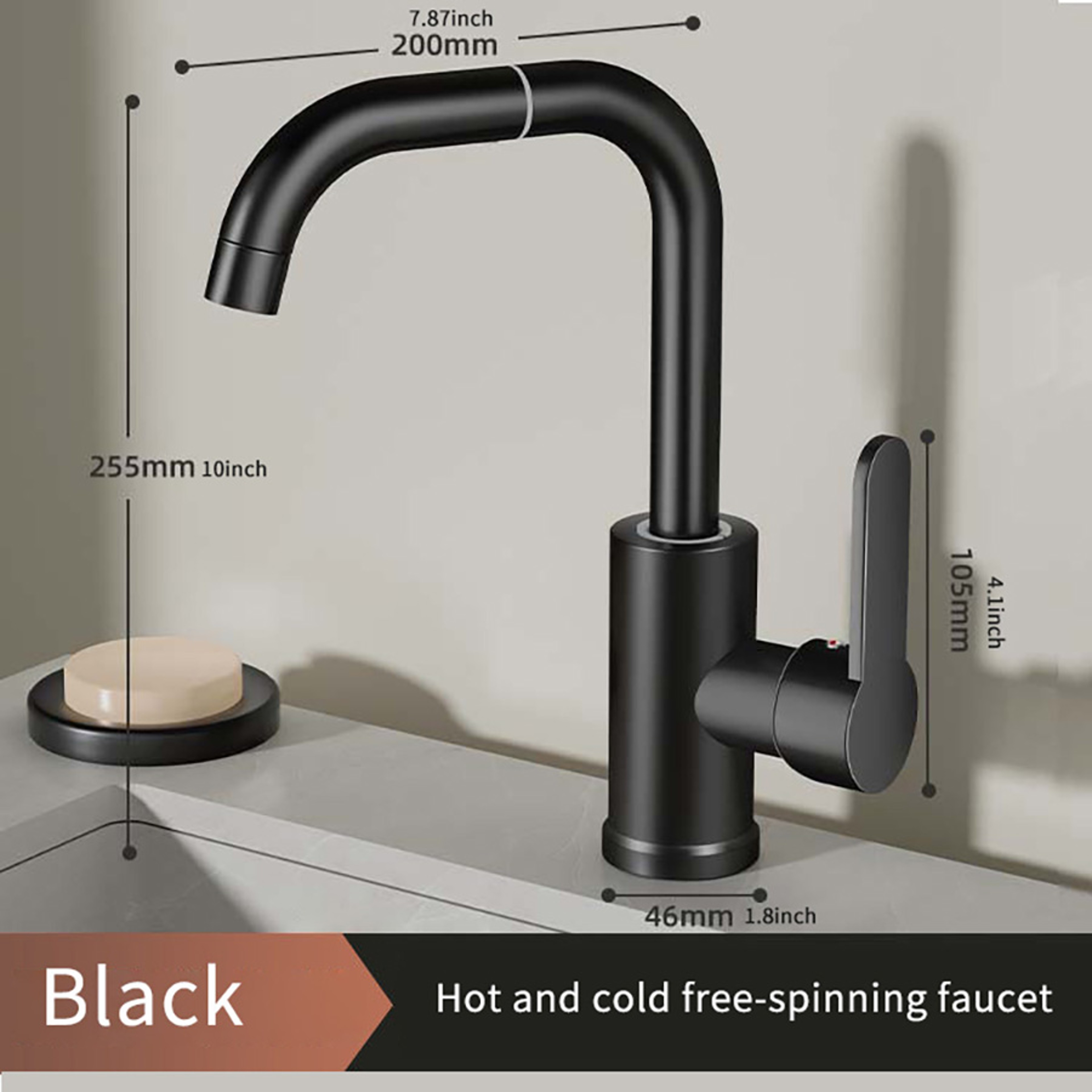 Rotating Dual Handle Kitchen & Bathroom Sink Mixer Tap – view 8