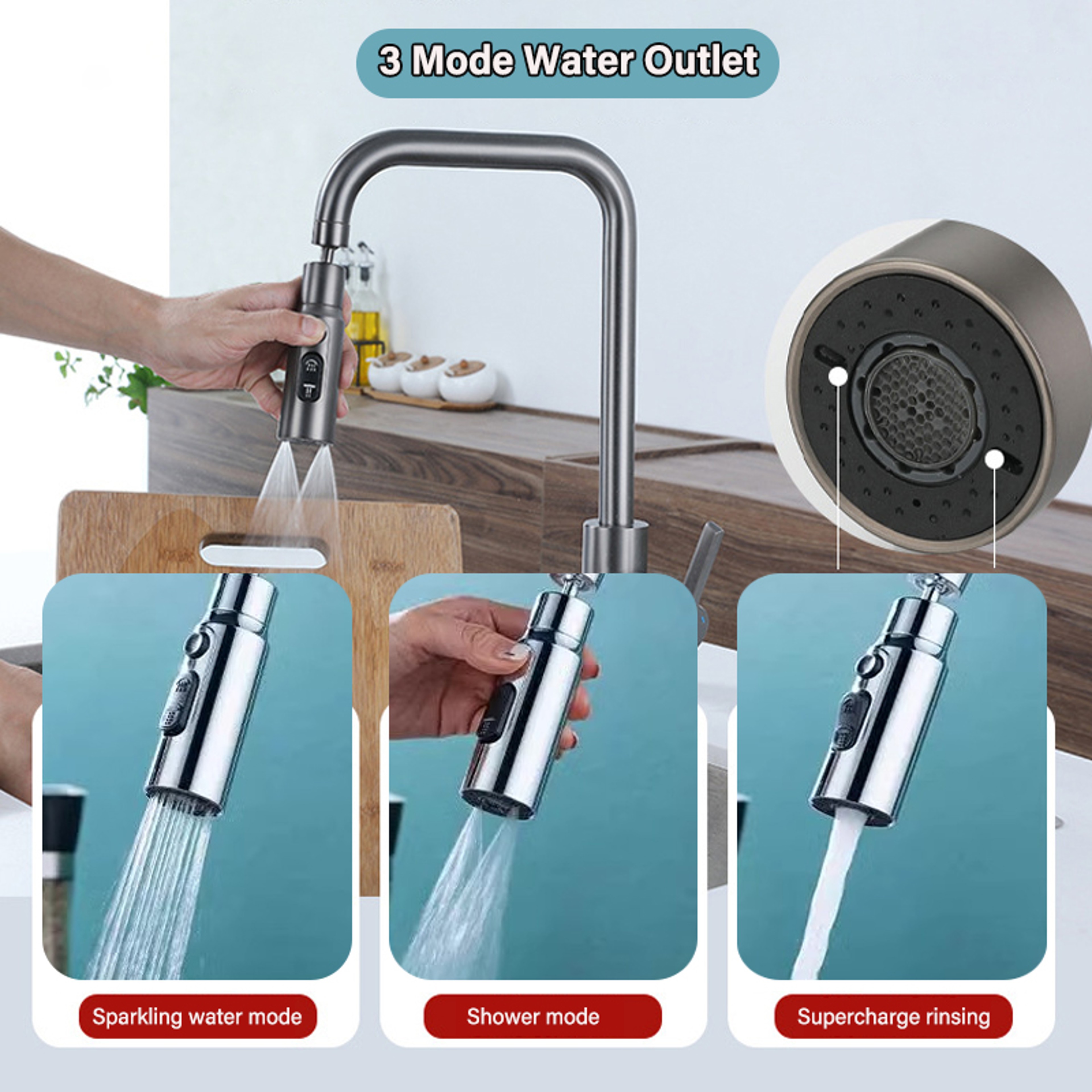 Faucet Extender Anti-Splash Aerator for Kitchen Sink – view 2
