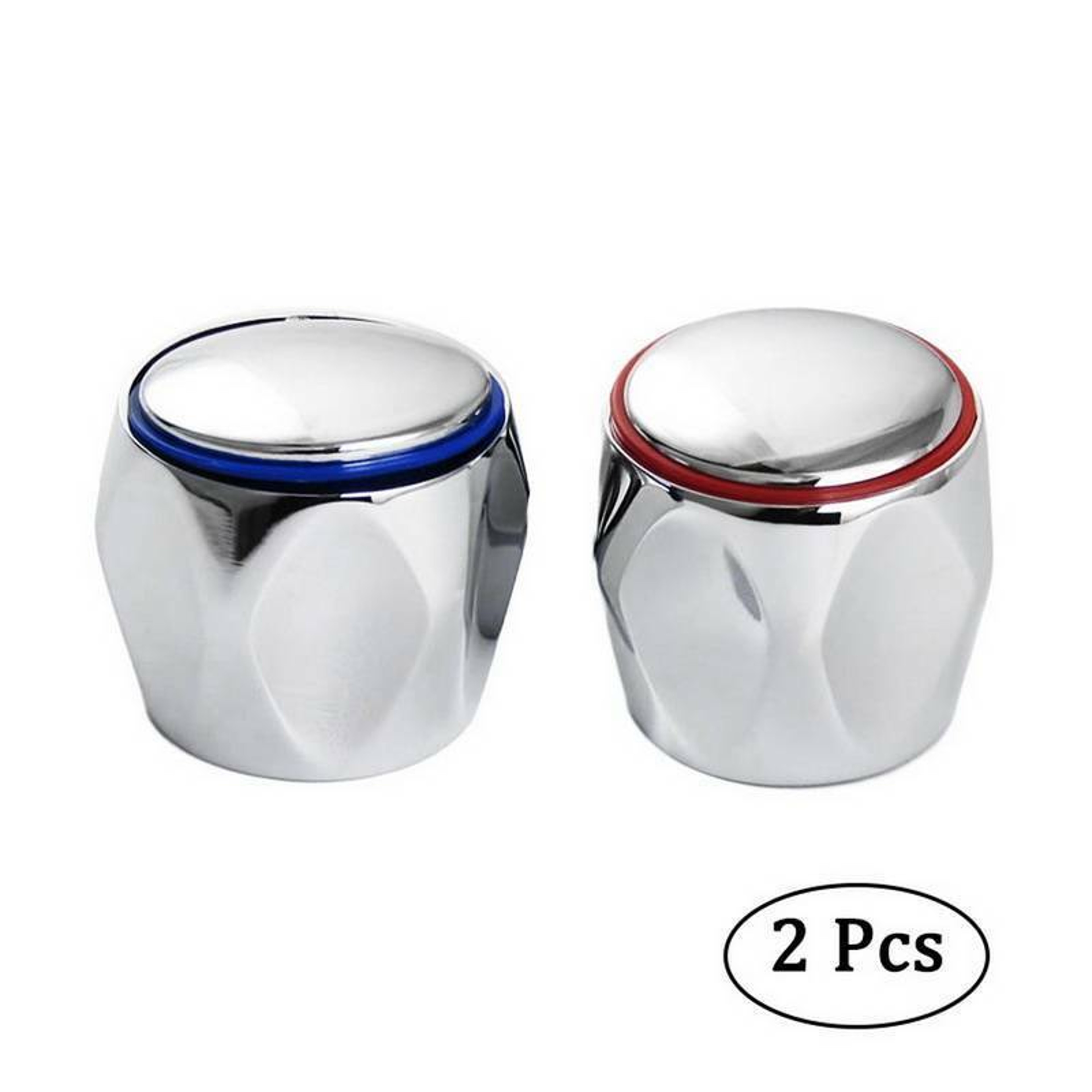 Chrome Hot & Cold Faucet Handle Replacement Set Durable Bathroom Faucet Knobs – view 7