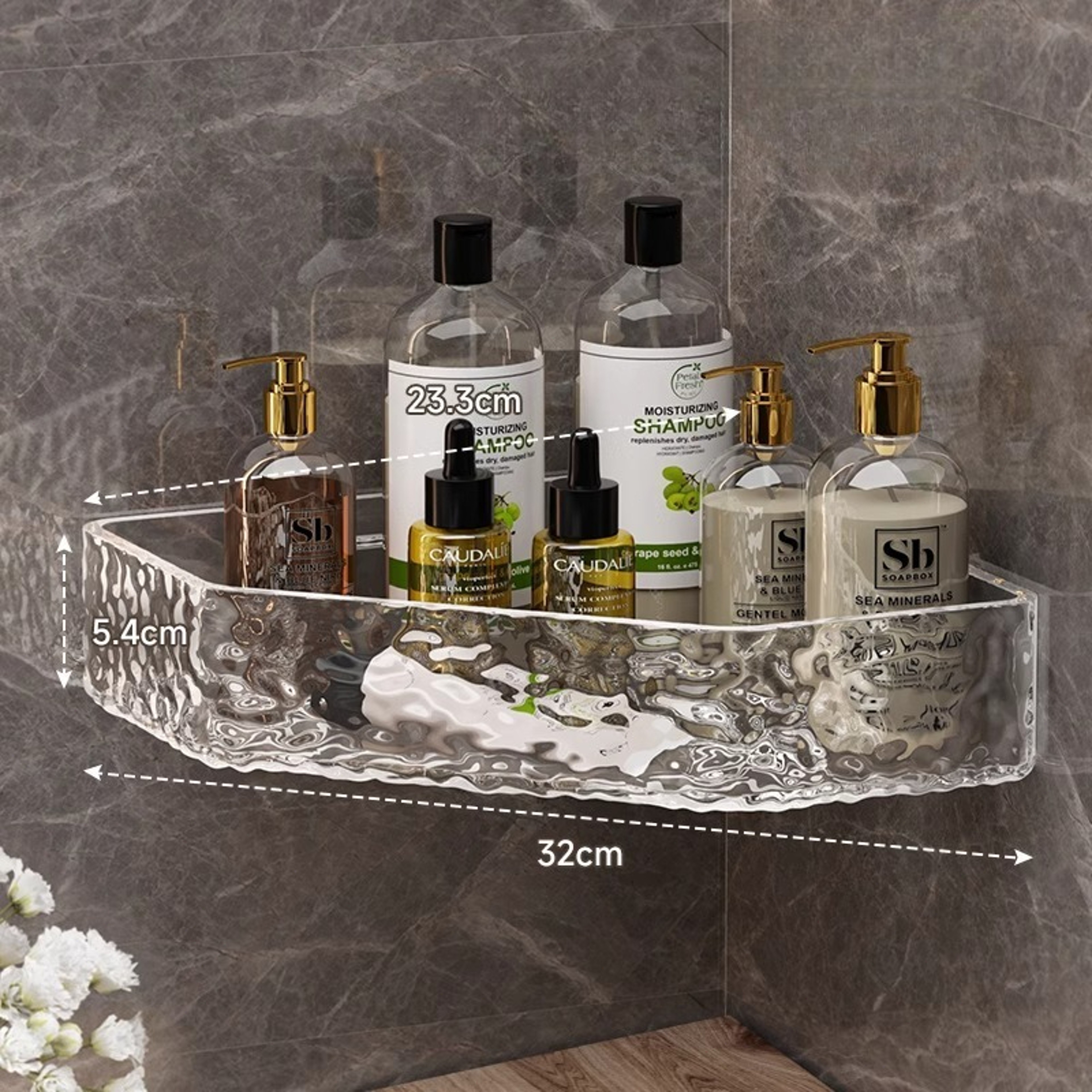 Clear Corner Shower Shelf Wall Mount Bathroom Organizer Caddy – view 7