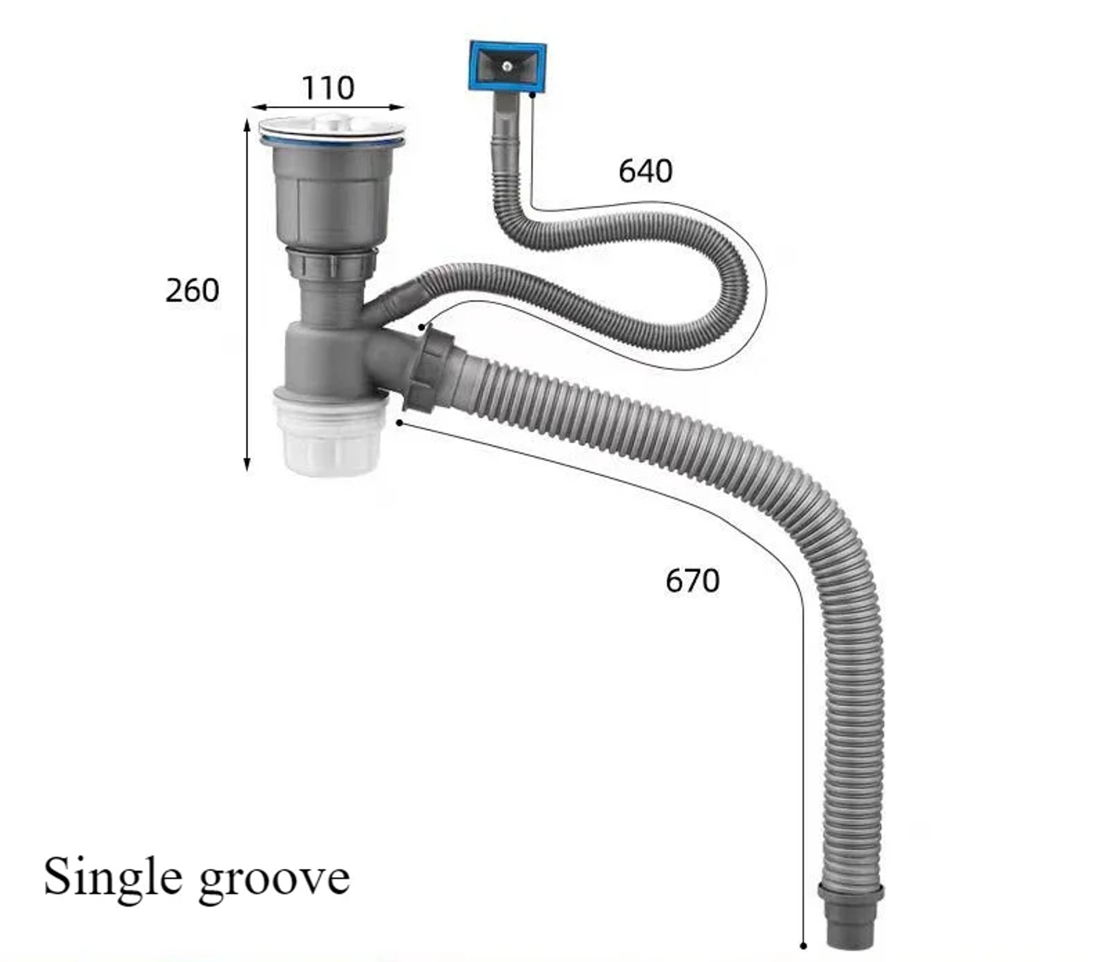 Double Basin Kitchen Sink Drain Pipe Kit with Odor Proof Anti Clog Drainer – view 7